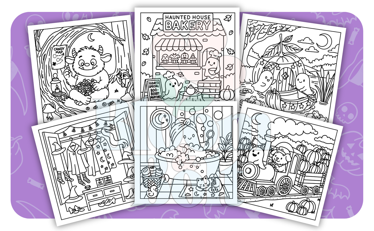 Cozy Halloween Coloring Book - Digital