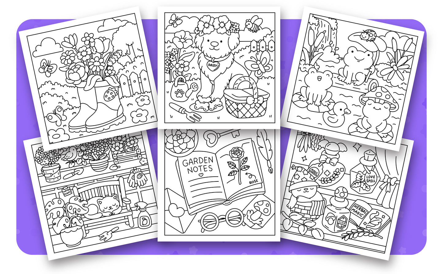 Cozy Gardens Coloring Book - Digital