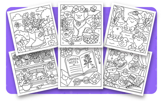 Cozy Gardens Coloring Book - Digital