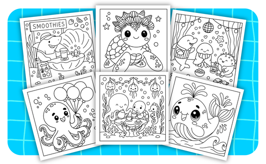 Cozy Oceans Coloring Book - Digital