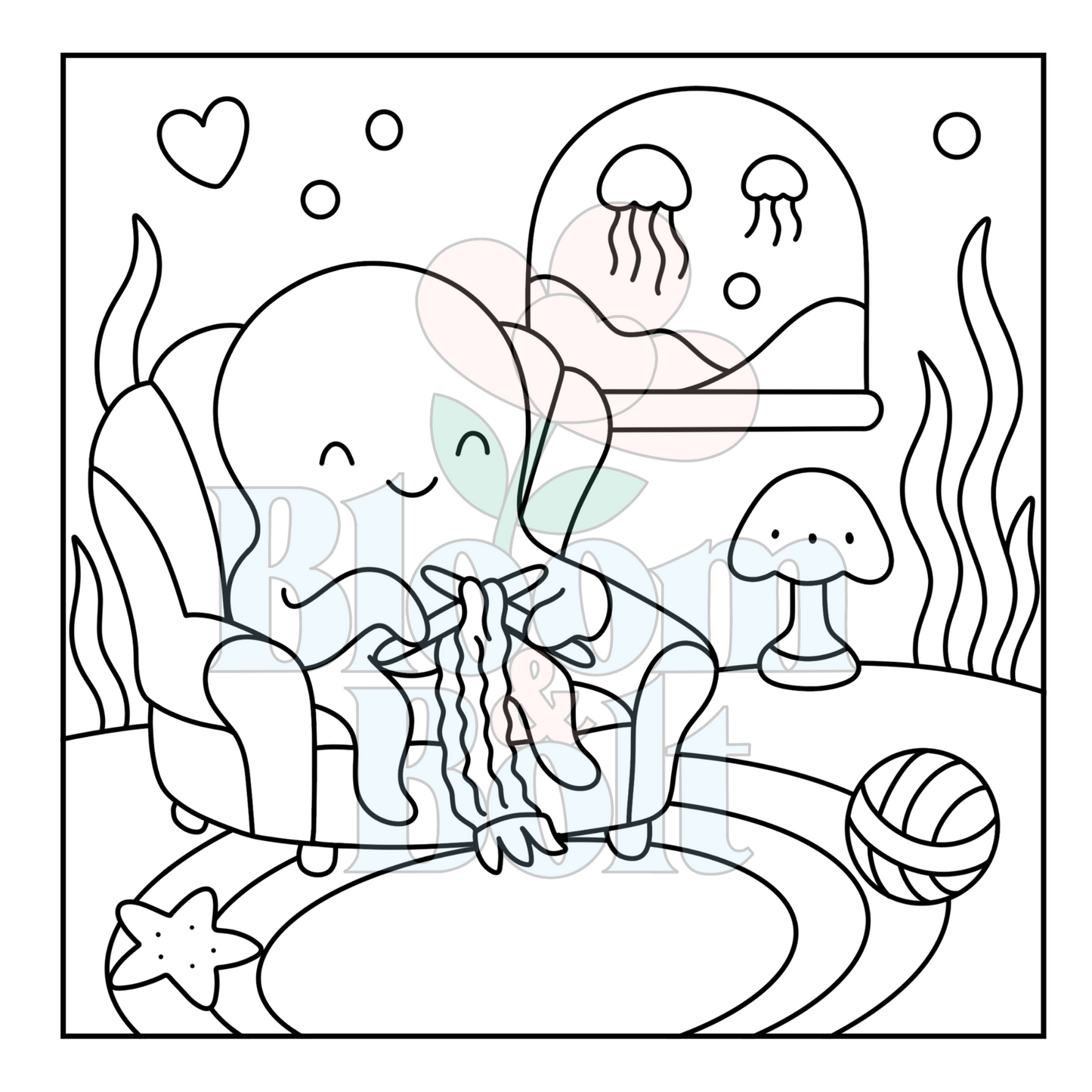 Cozy Oceans – Set 2 of 6 | Digital Coloring Pages
