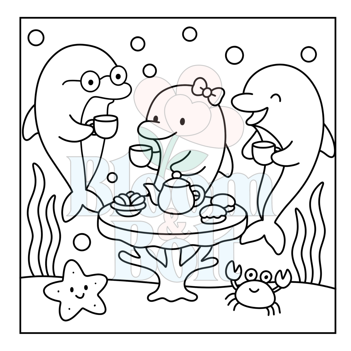 Cozy Oceans – Set 2 of 6 | Digital Coloring Pages