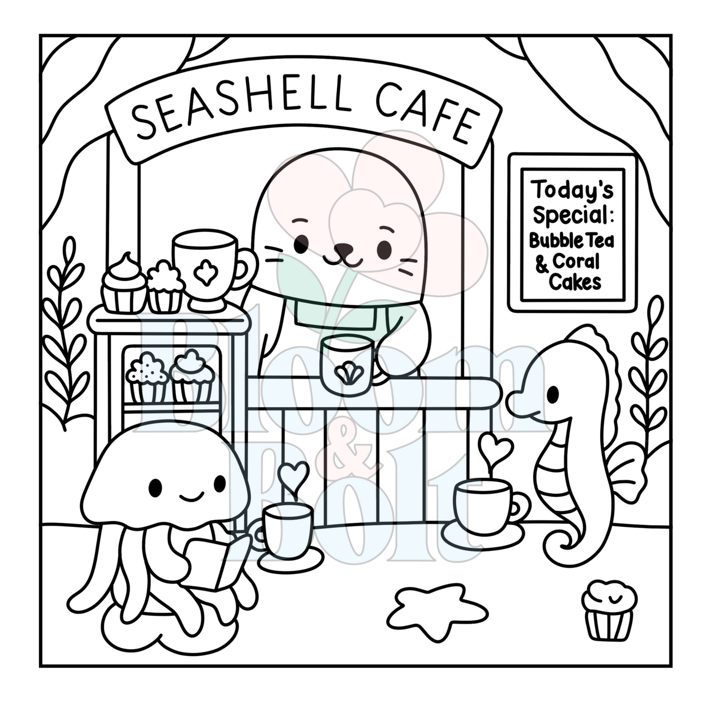 Cozy Oceans – Set 2 of 6 | Digital Coloring Pages