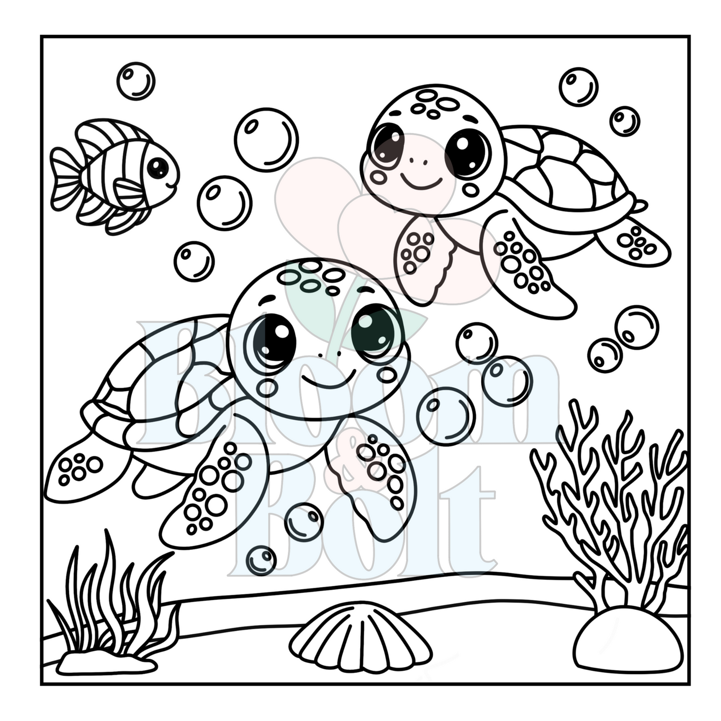 Cozy Oceans – Set 4 of 6 | Digital Coloring Pages