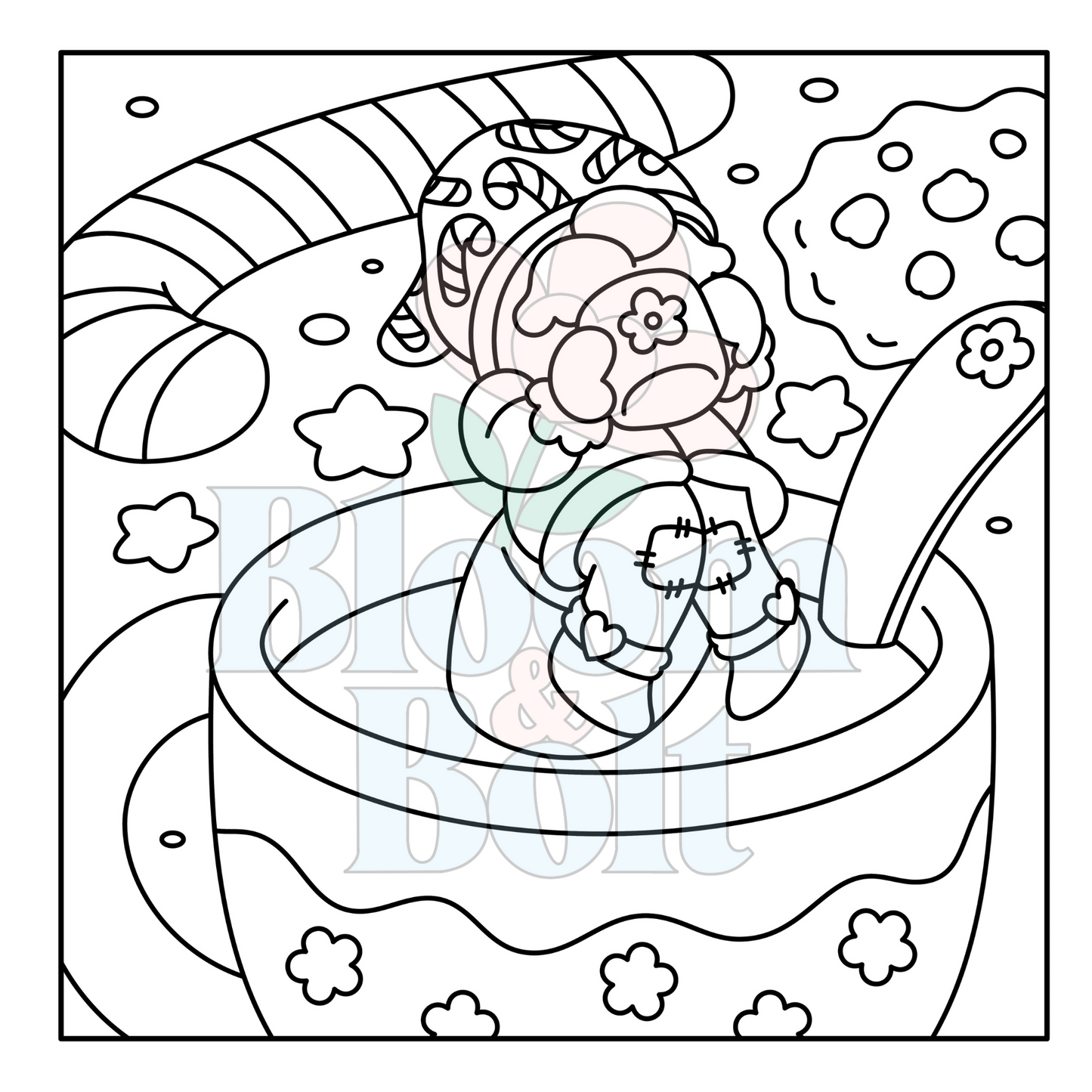 Cozy Gnomes – Set 6 of 6 | Digital Coloring Pages
