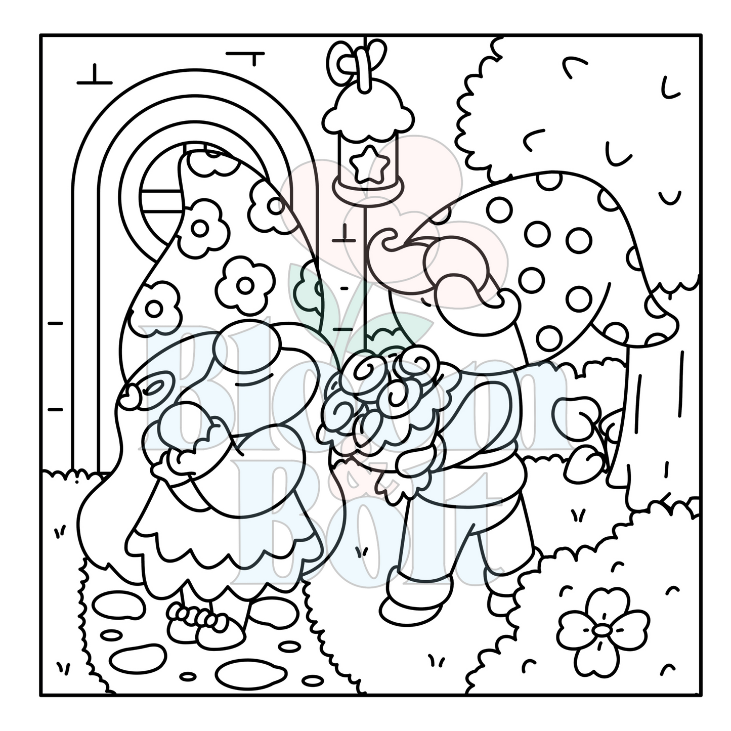 Cozy Gnomes – Set 6 of 6 | Digital Coloring Pages