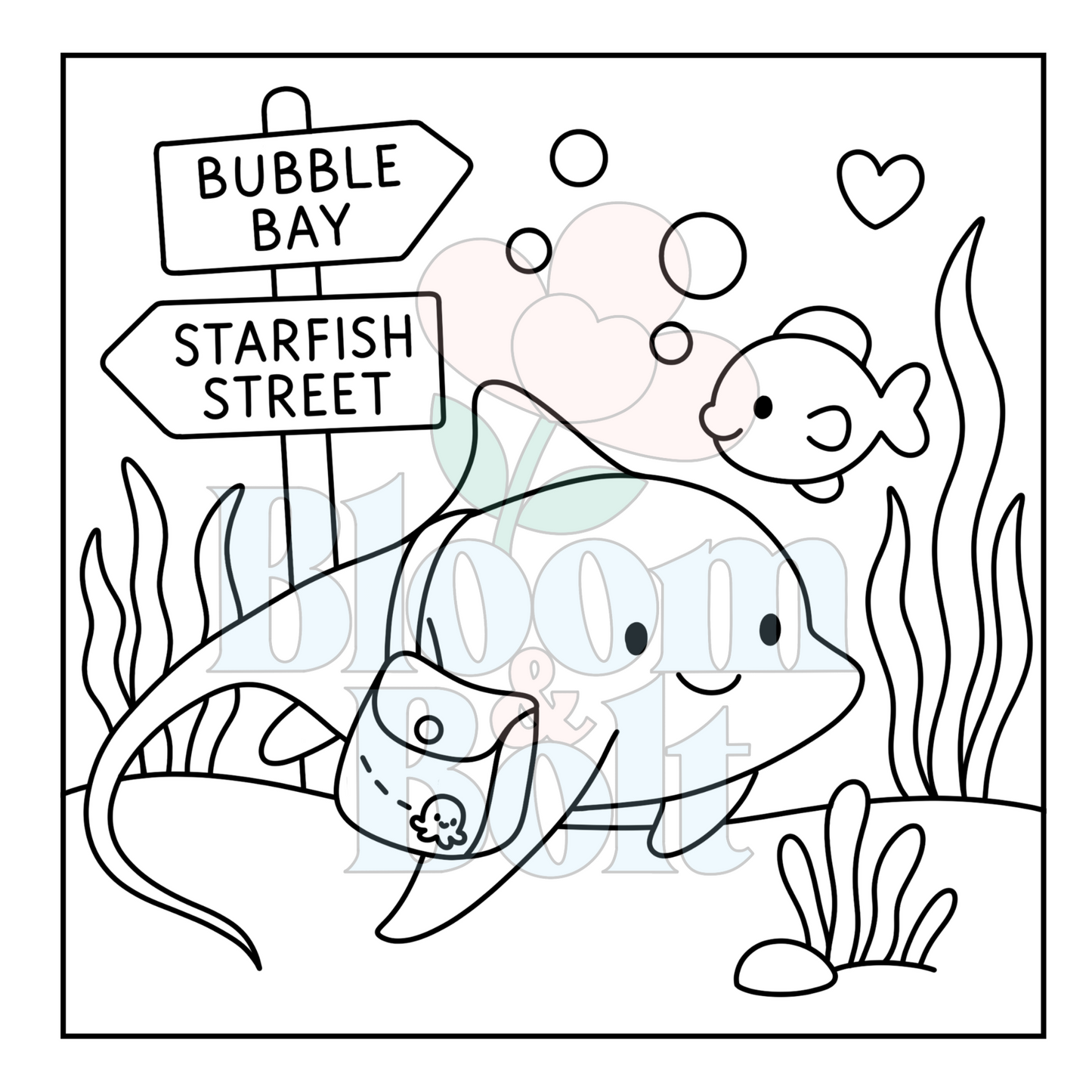 Cozy Oceans – Set 1 of 6 | Digital Coloring Pages
