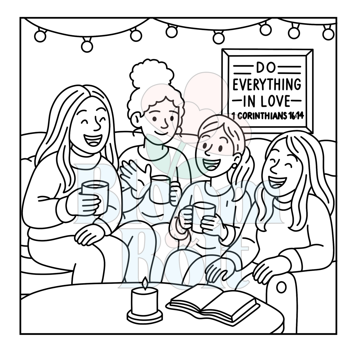 Christian Girl Moments – Set 2 of 6 | Digital Coloring Pages