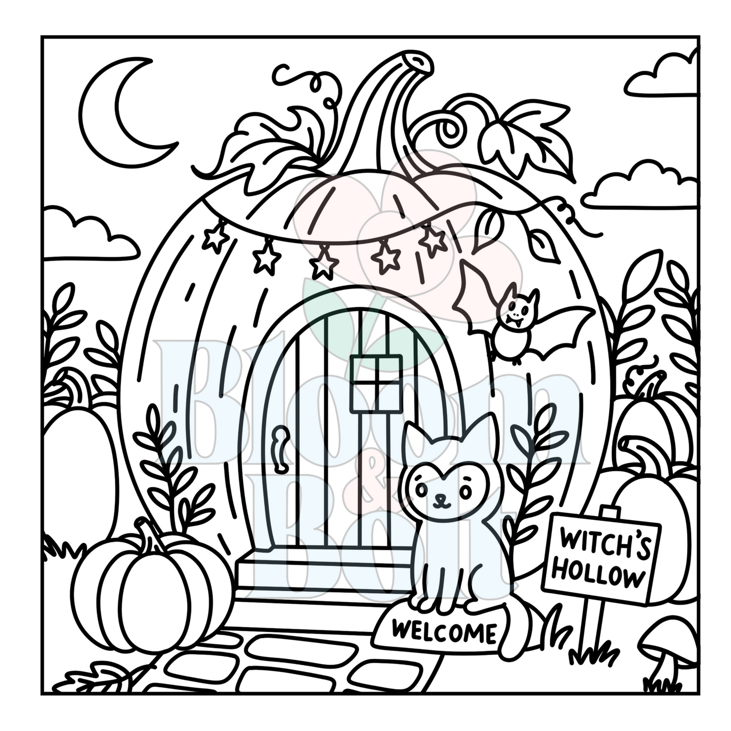 Cozy Halloween – Set 2 of 5 | Digital Coloring Pages
