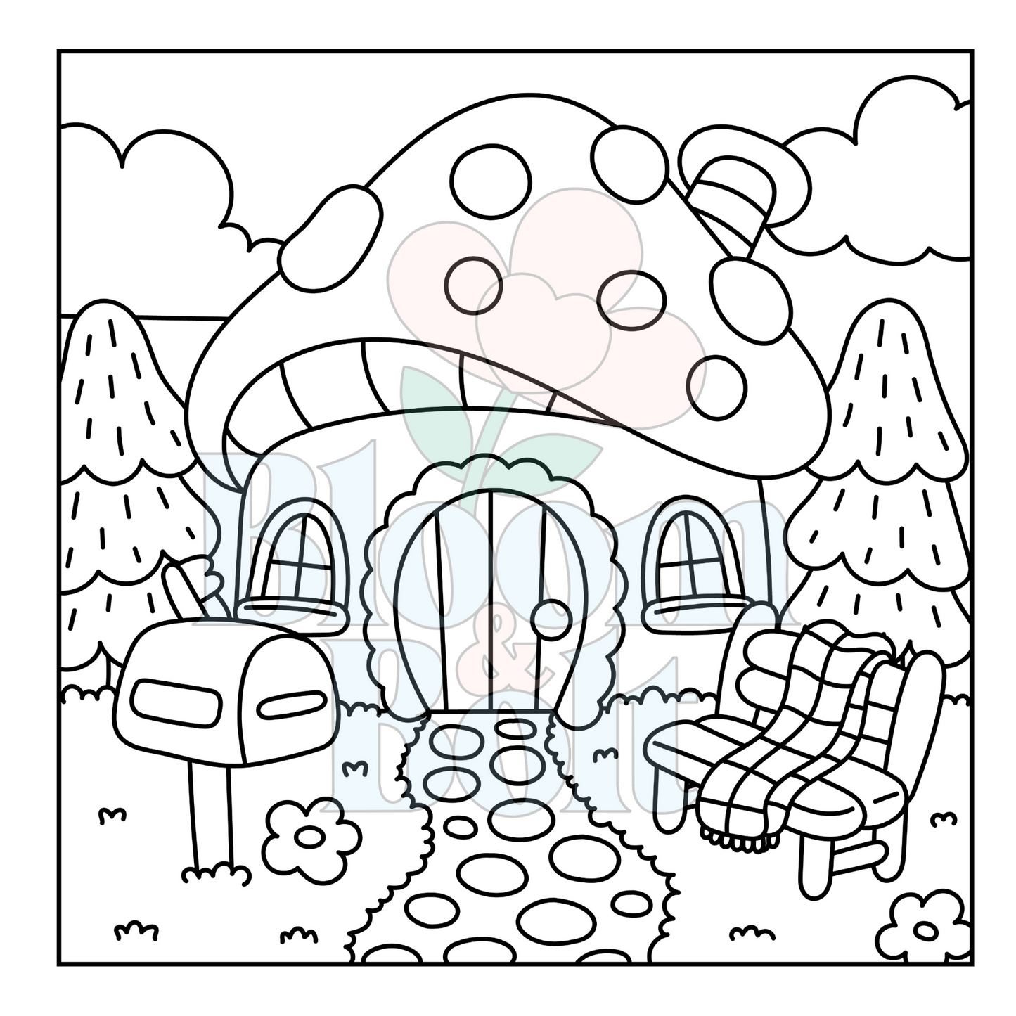 Cozy Gardens – Set 2 of 6 | Digital Coloring Pages