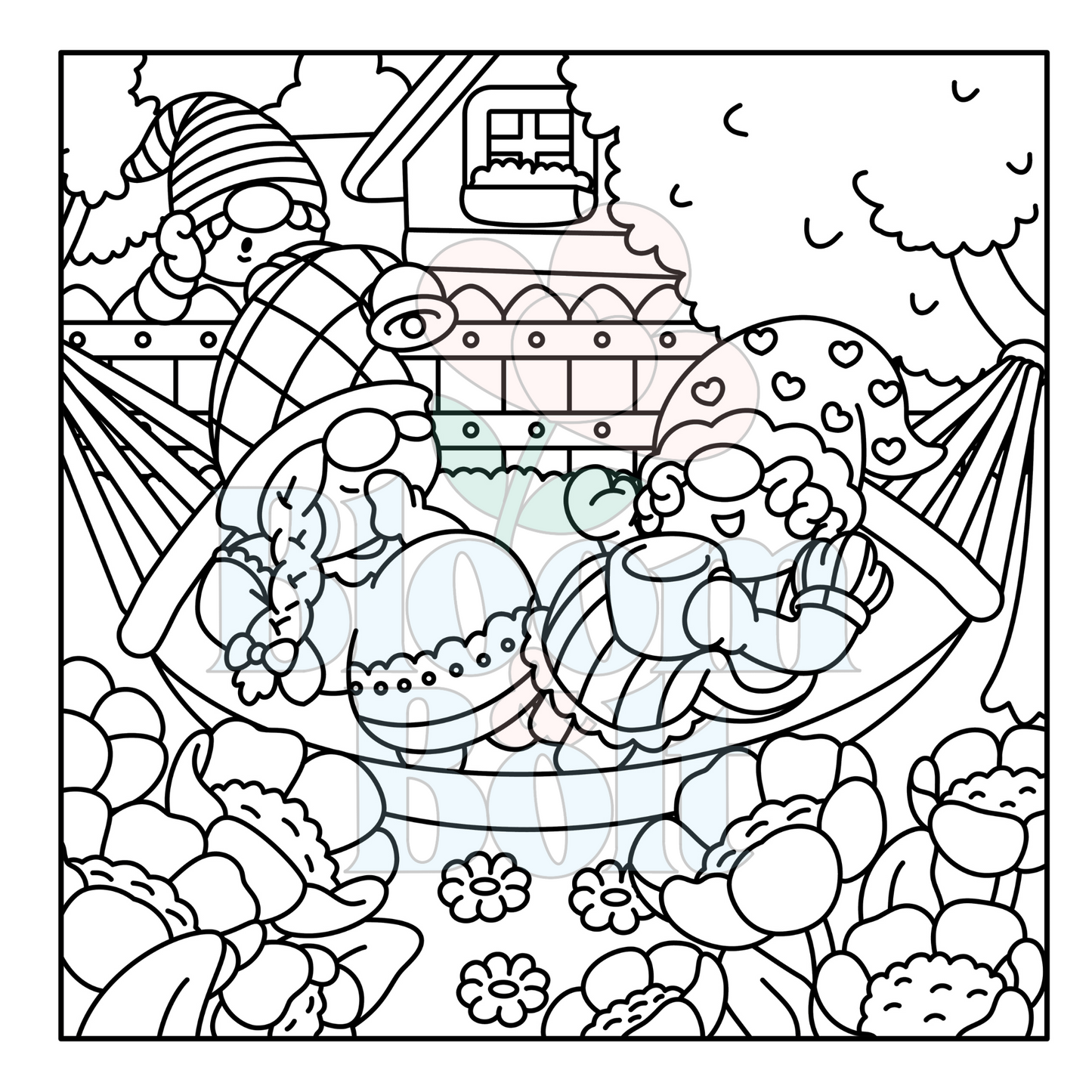 Cozy Gnomes – Set 2 of 6 | Digital Coloring Pages