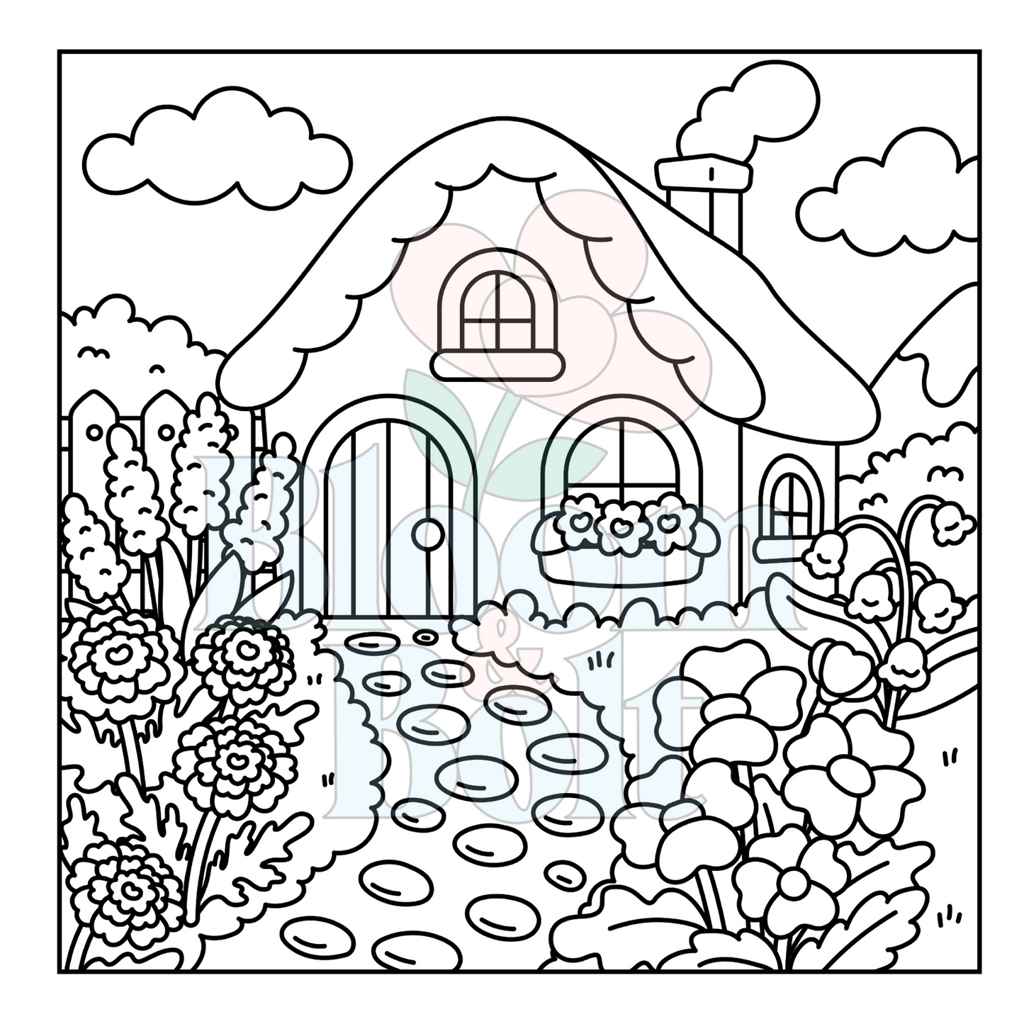 Cozy Gardens – Set 2 of 6 | Digital Coloring Pages