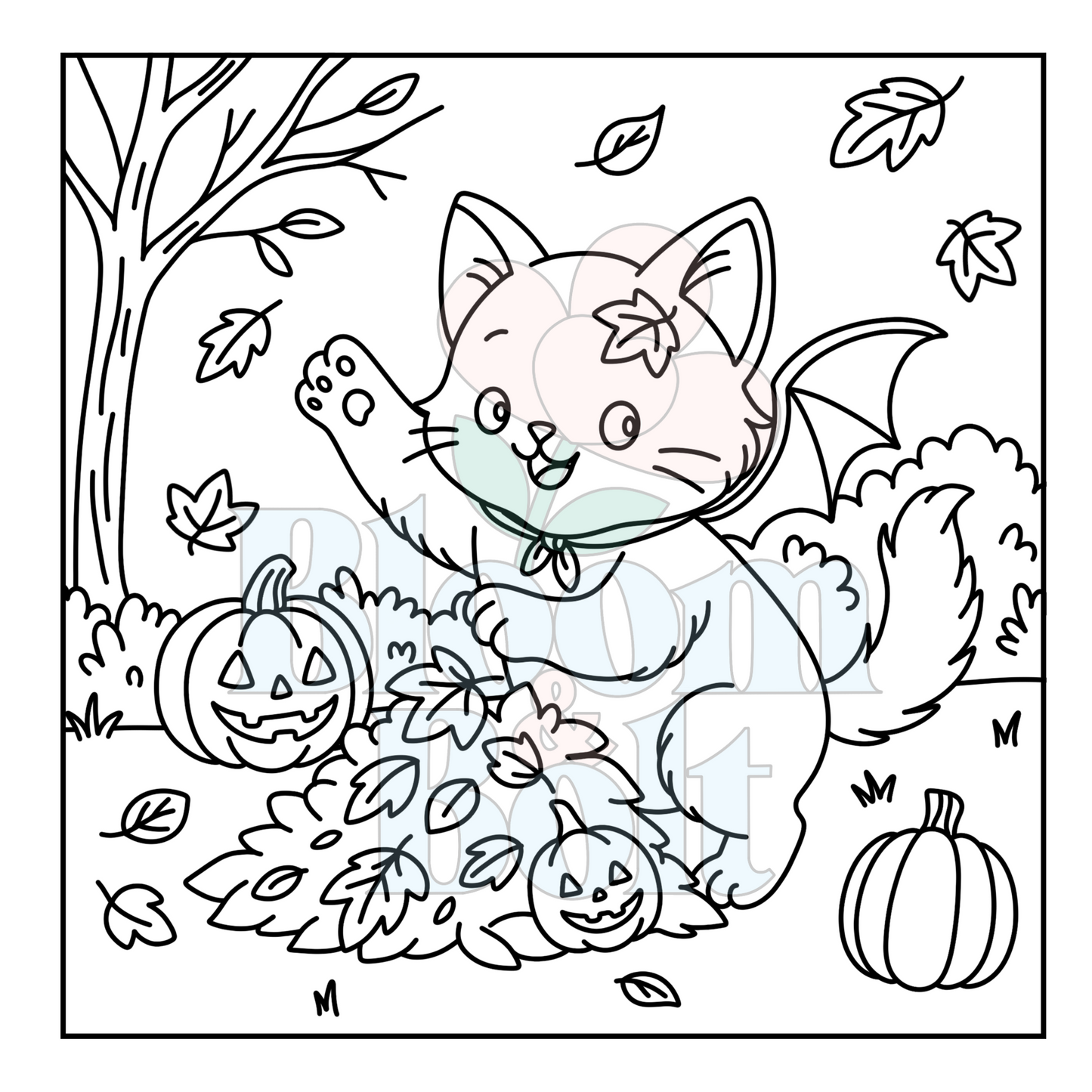 Cozy Halloween – Set 3 of 5 | Digital Coloring Pages