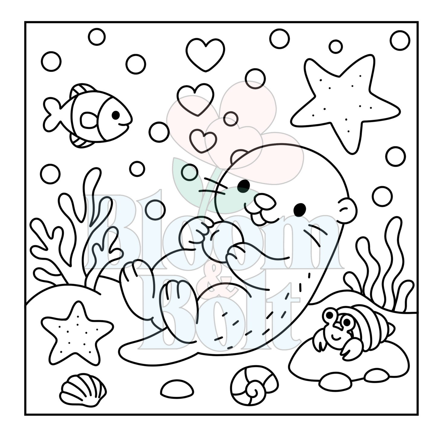 Cozy Oceans – Set 3 of 6 | Digital Coloring Pages