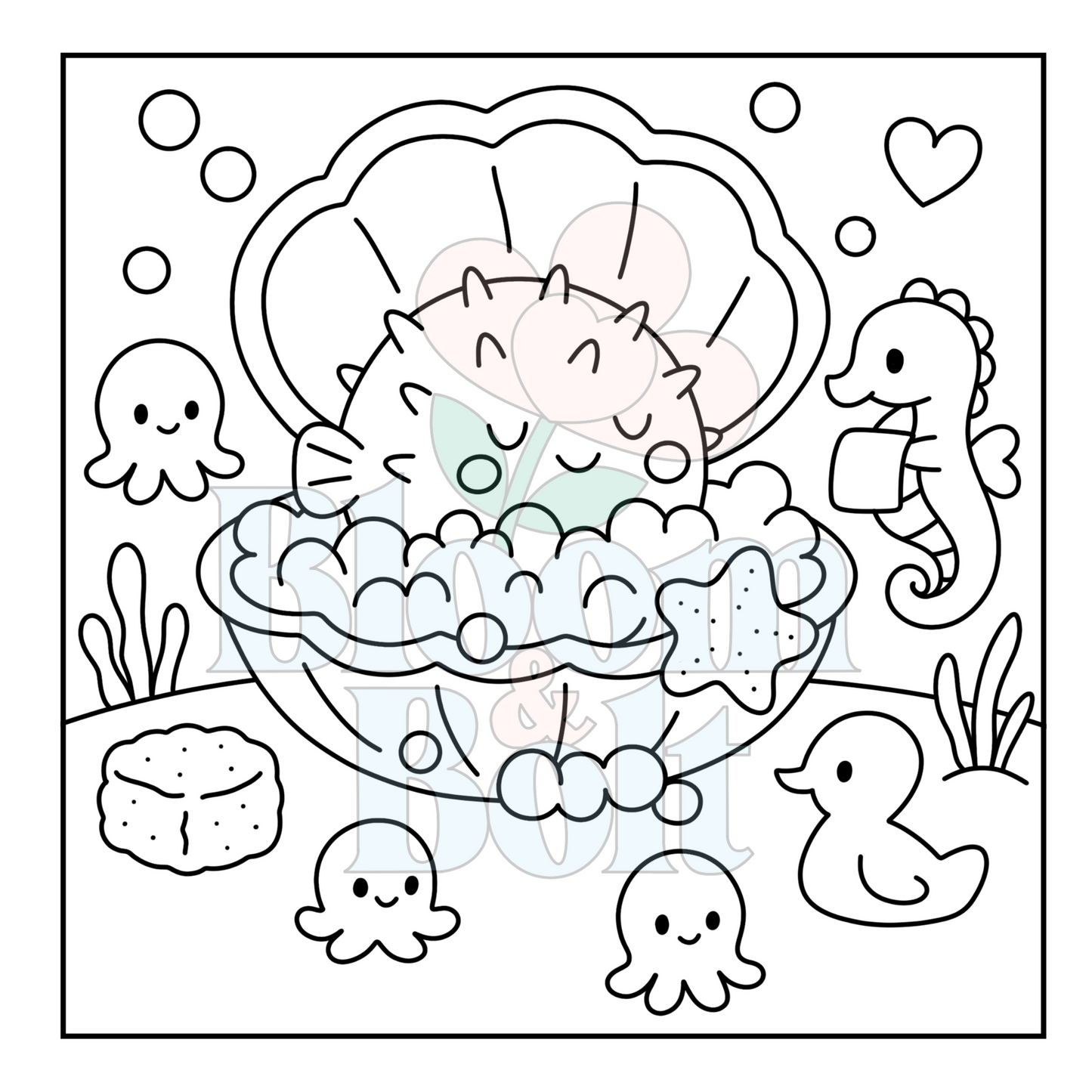 Cozy Oceans – Set 3 of 6 | Digital Coloring Pages