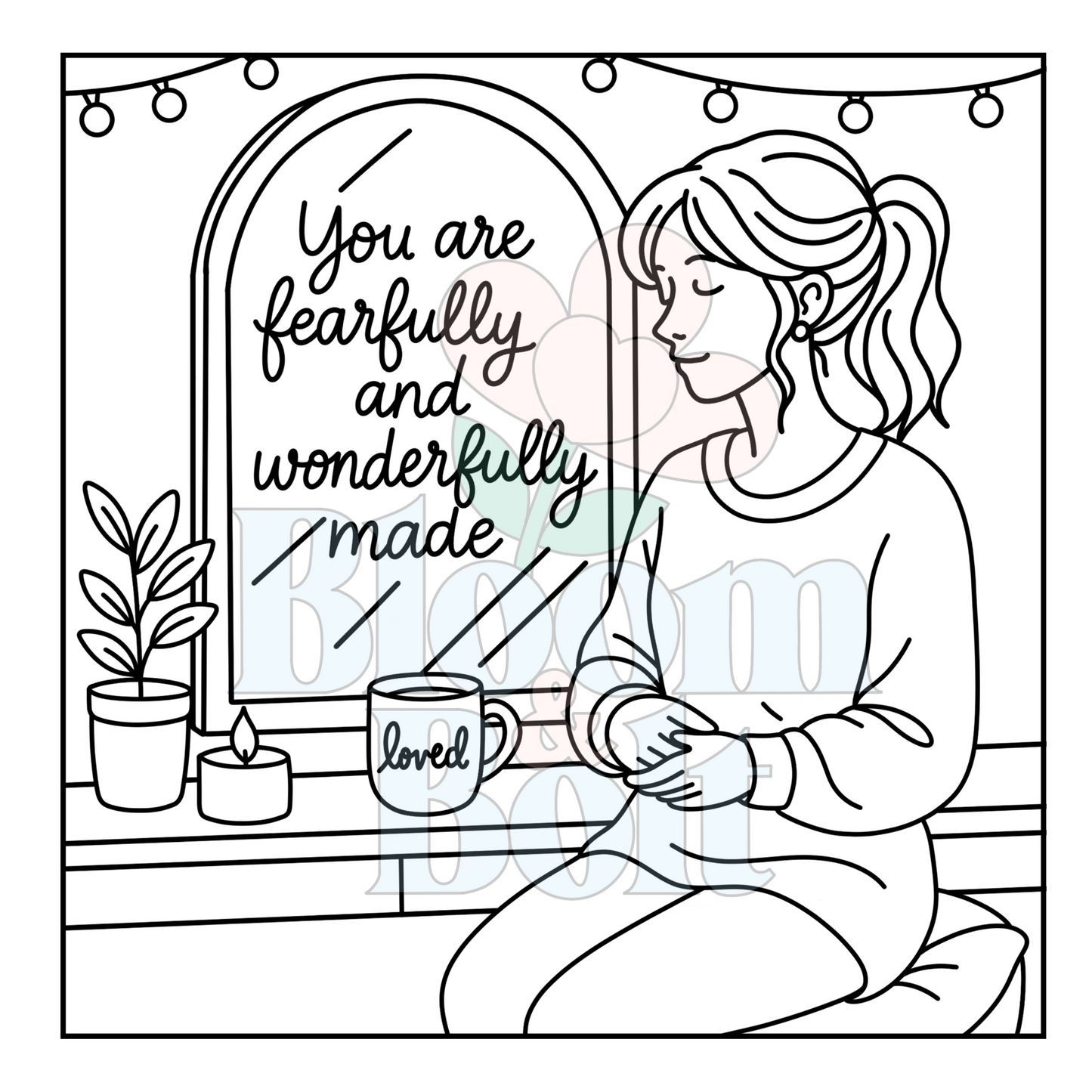 Christian Girl Moments – Set 4 of 6 | Digital Coloring Pages