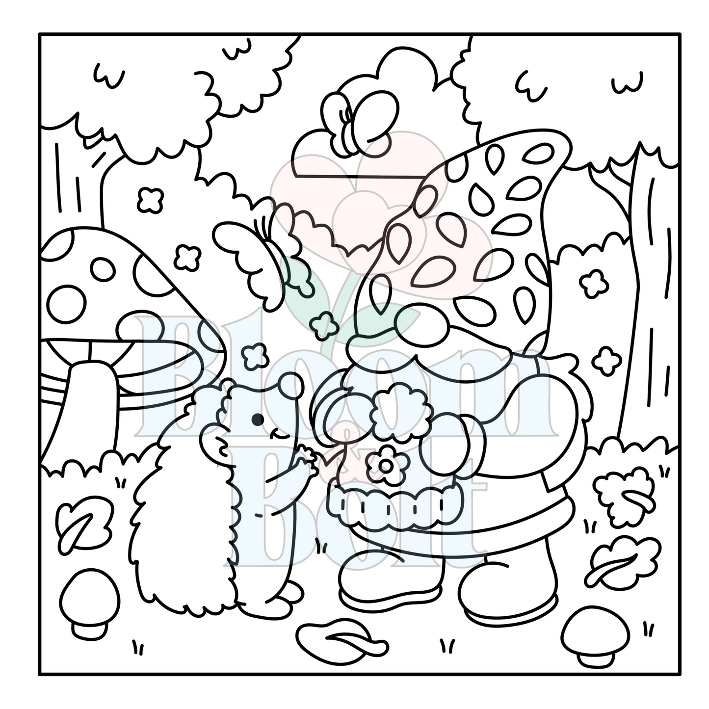 Cozy Gnomes – Set 4 of 6 | Digital Coloring Pages