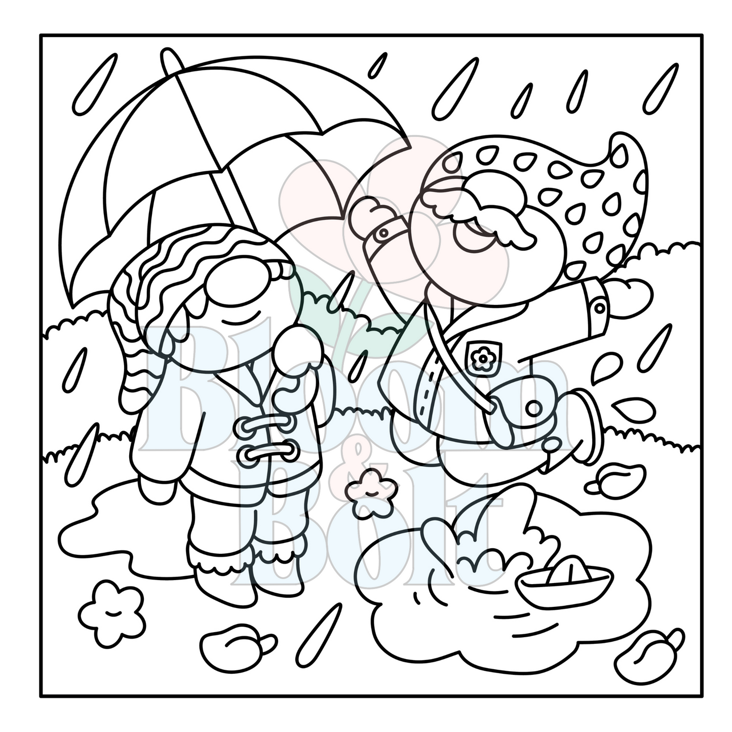Cozy Gnomes – Set 4 of 6 | Digital Coloring Pages