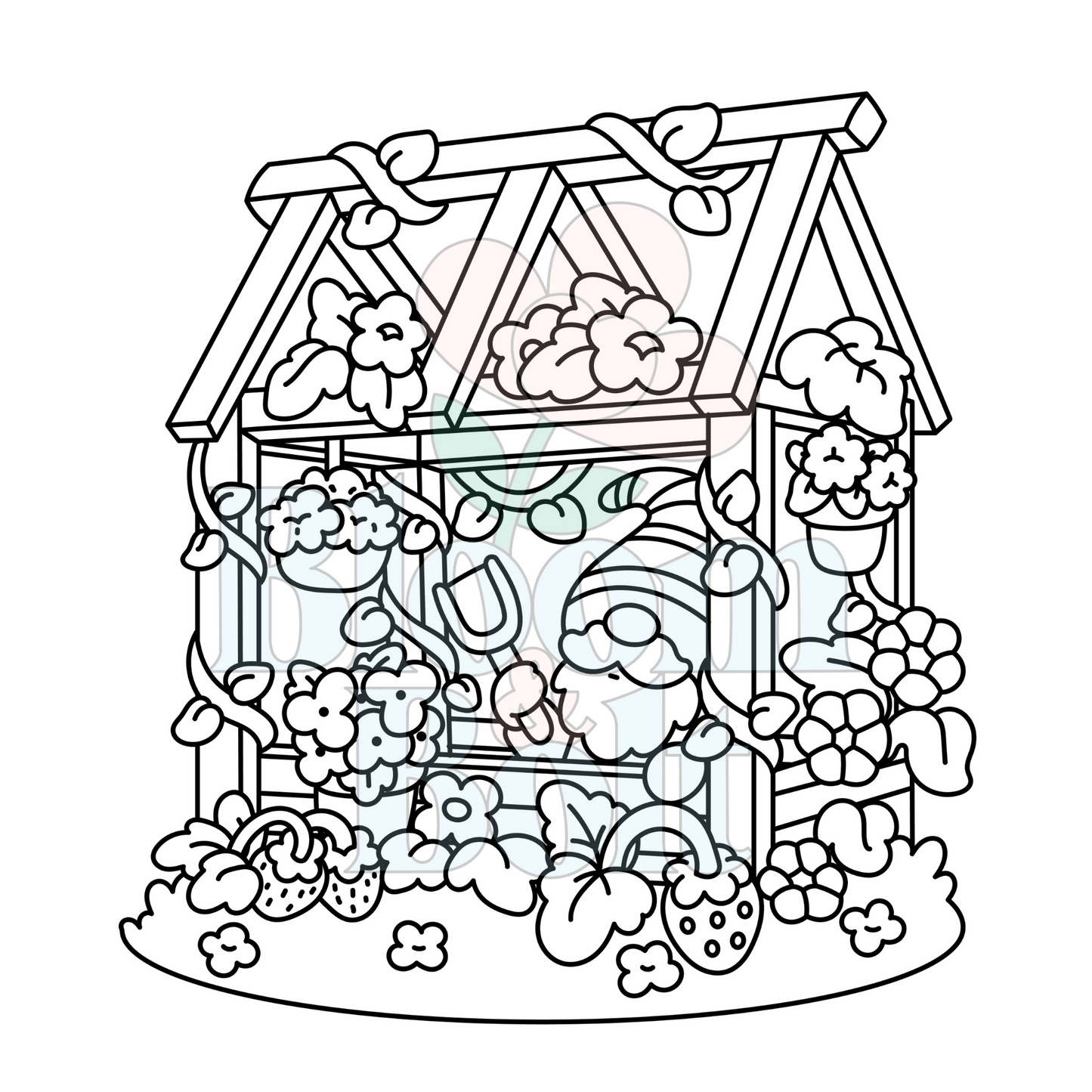 Cozy Gnomes – Set 5 of 6 | Digital Coloring Pages