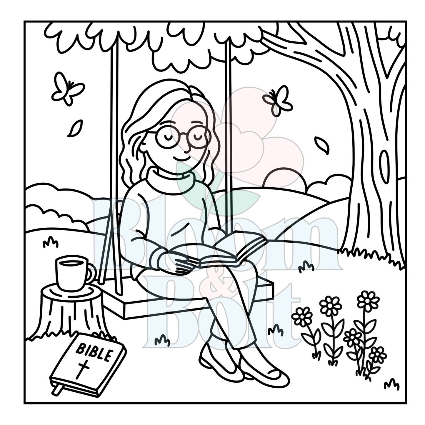 Christian Girl Moments – Set 6 of 6 | Digital Coloring Pages