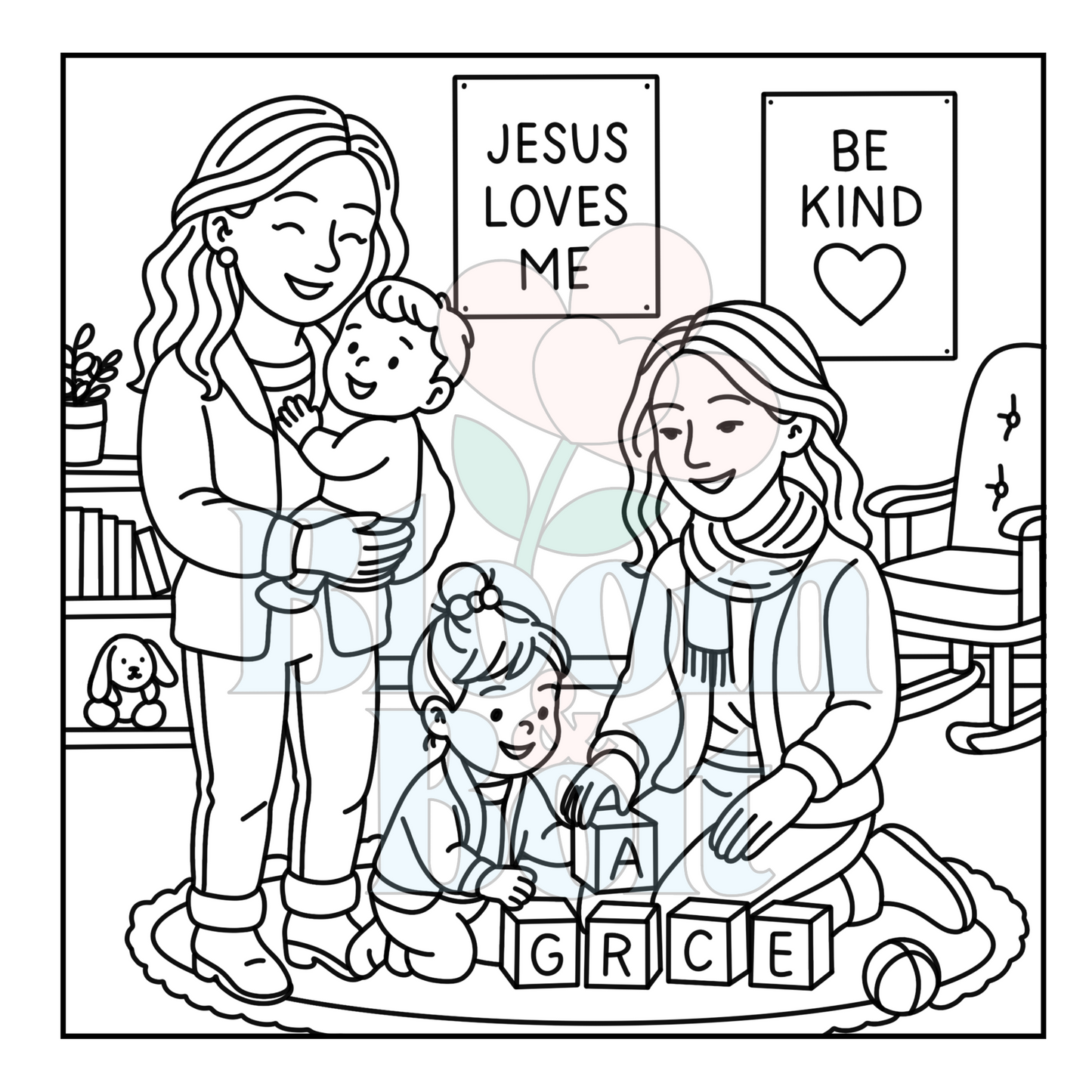 Christian Girl Moments – Set 6 of 6 | Digital Coloring Pages