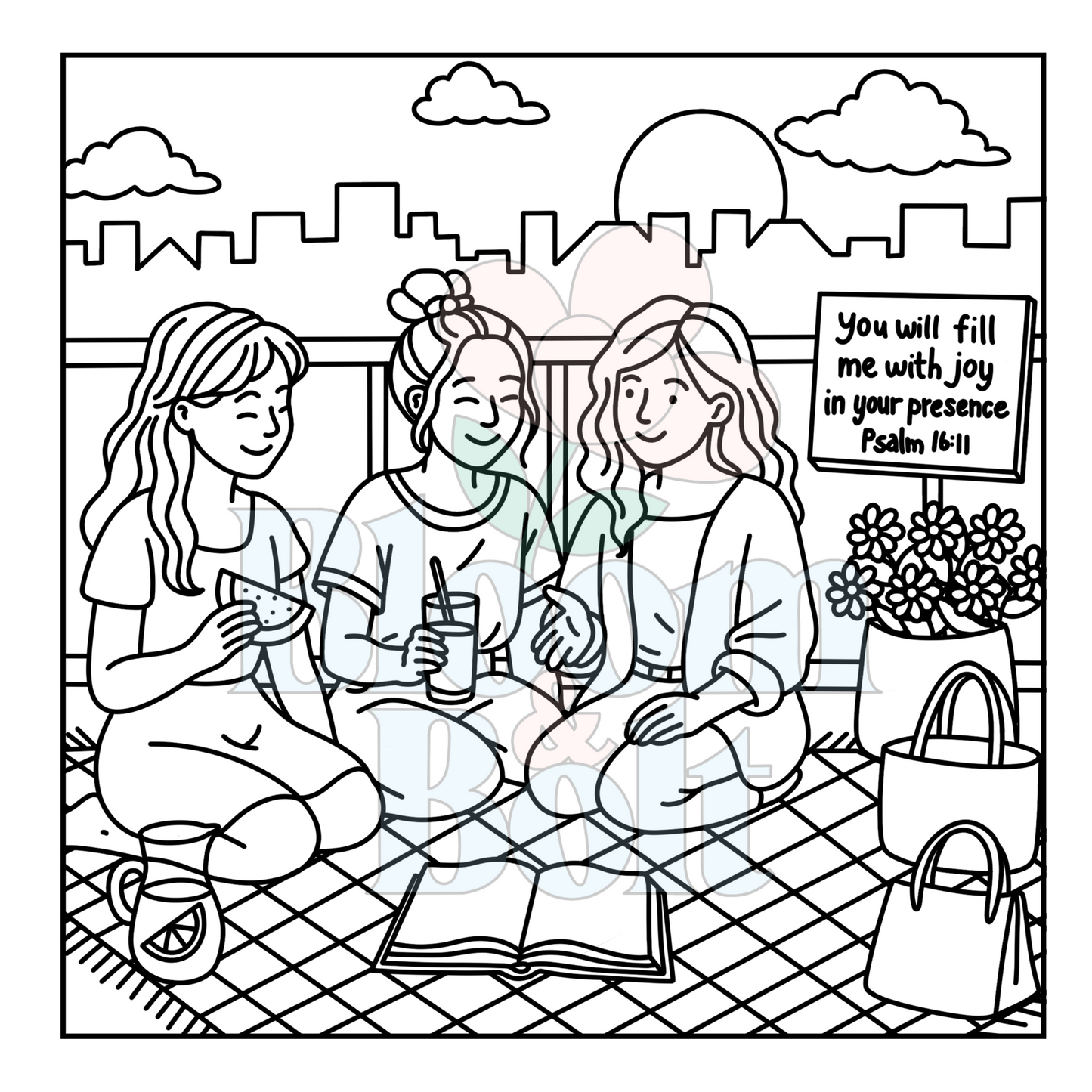 Christian Girl Moments – Set 6 of 6 | Digital Coloring Pages