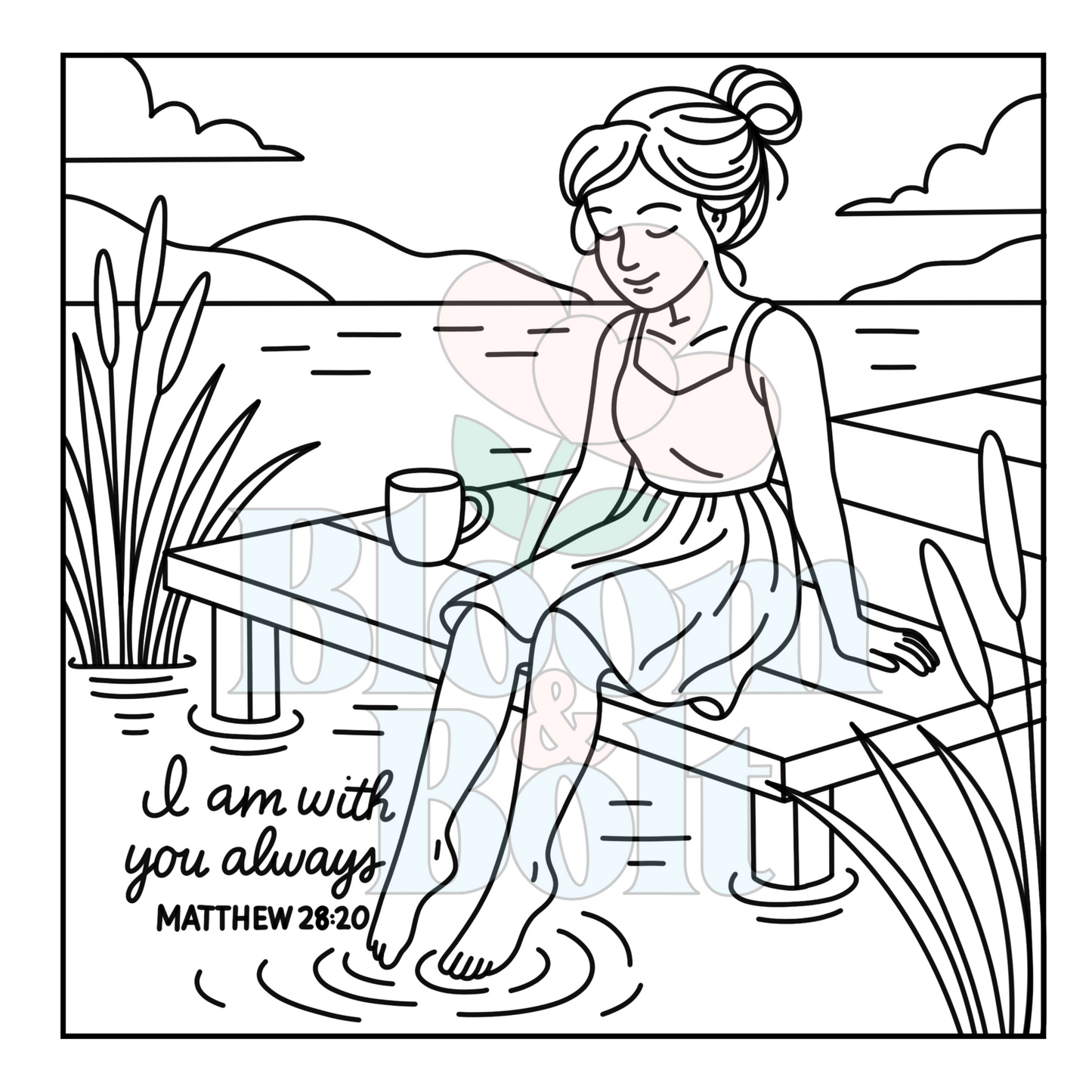 Christian Girl Moments – Set 6 of 6 | Digital Coloring Pages