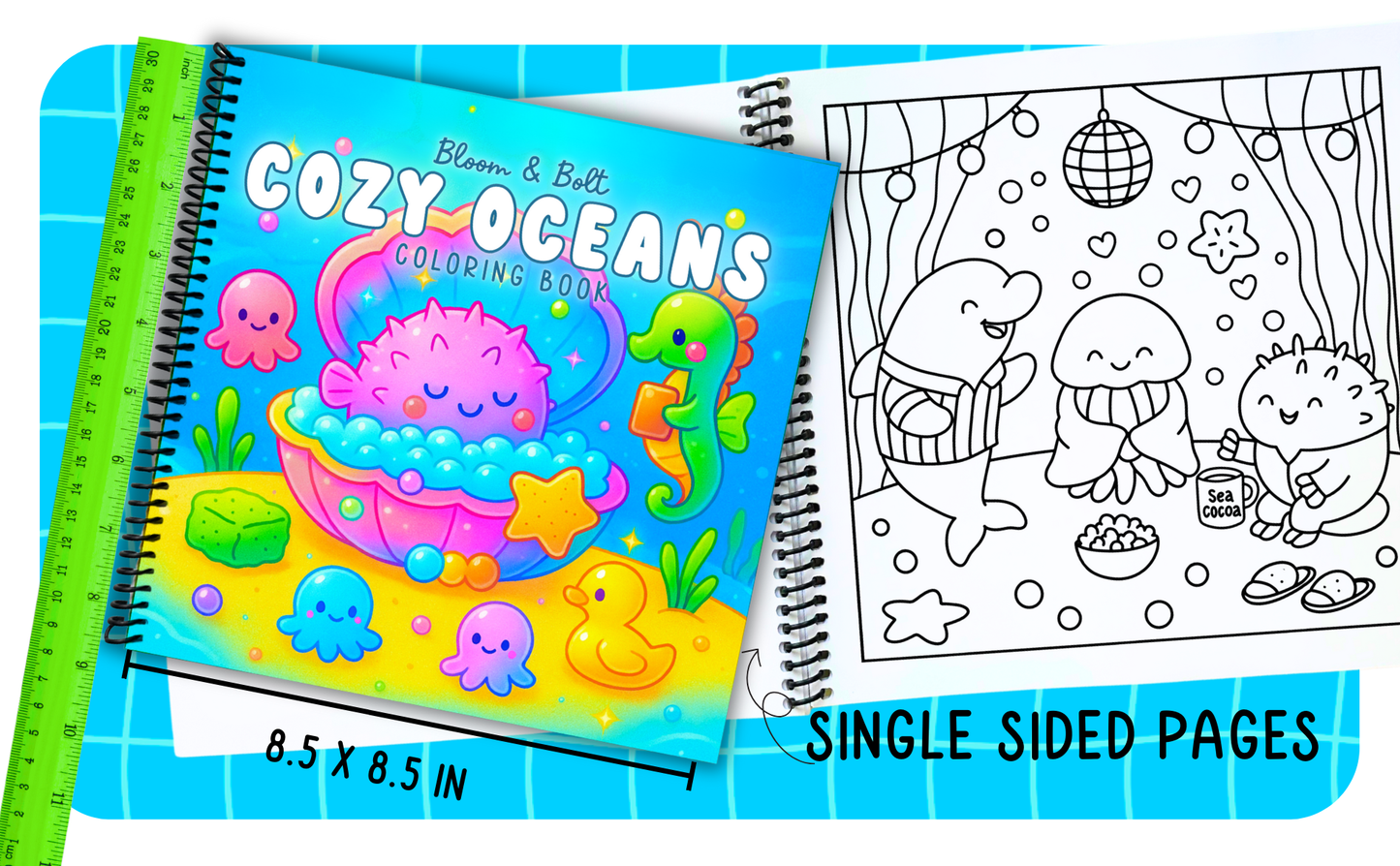 Cozy Oceans Coloring Book - Spiral Bound