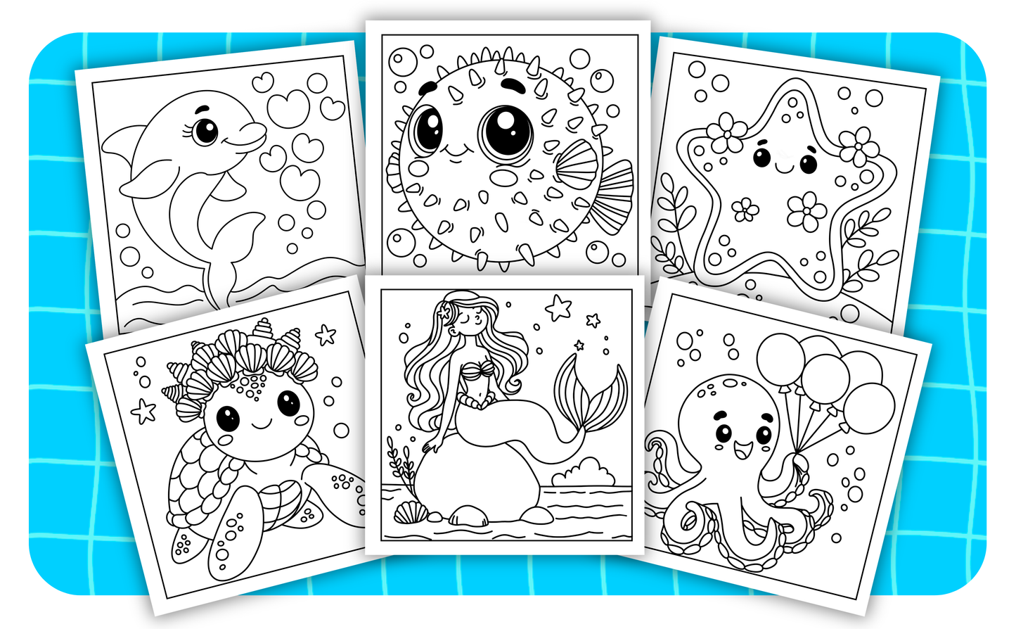 Cozy Oceans – Set 6 of 6 | Digital Coloring Pages