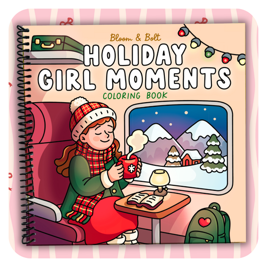 Holiday Girl Moments Coloring Book - Spiral Bound