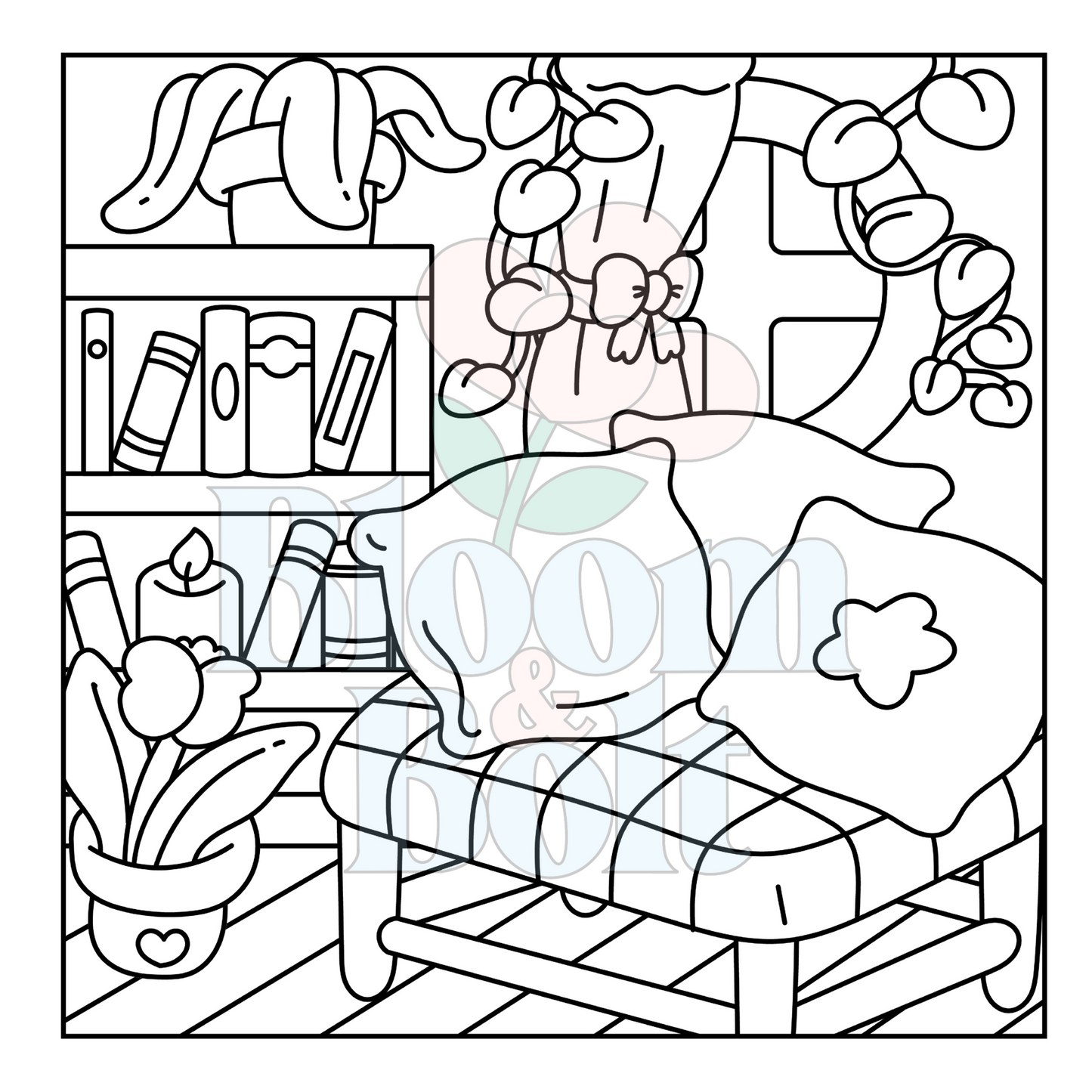 Cozy Gardens – Set 6 of 6 | Digital Coloring Pages