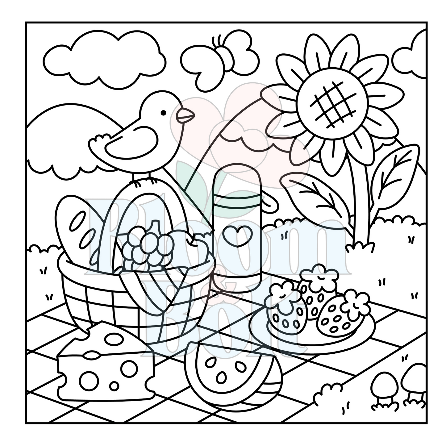 Cozy Gardens – Set 6 of 6 | Digital Coloring Pages