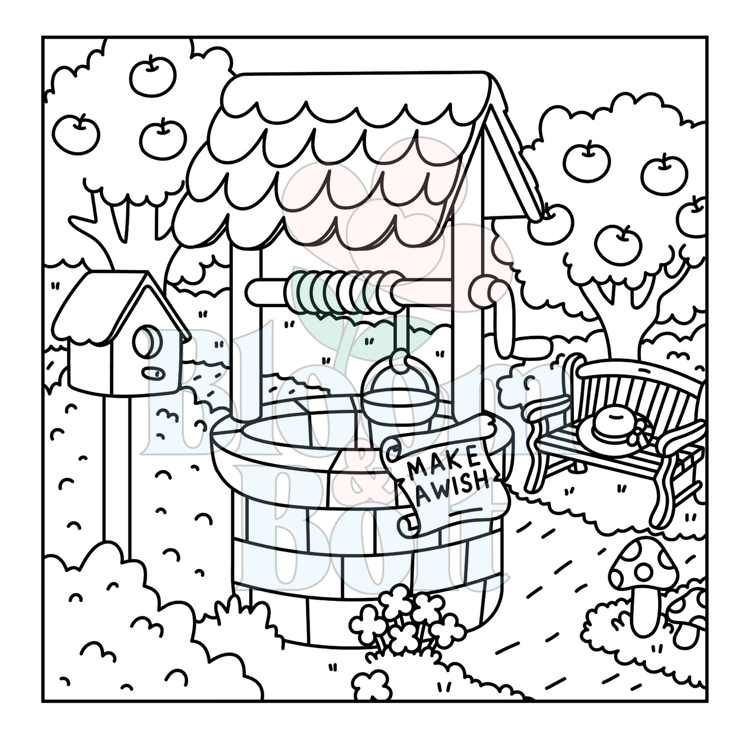 Cozy Gardens – Set 6 of 6 | Digital Coloring Pages
