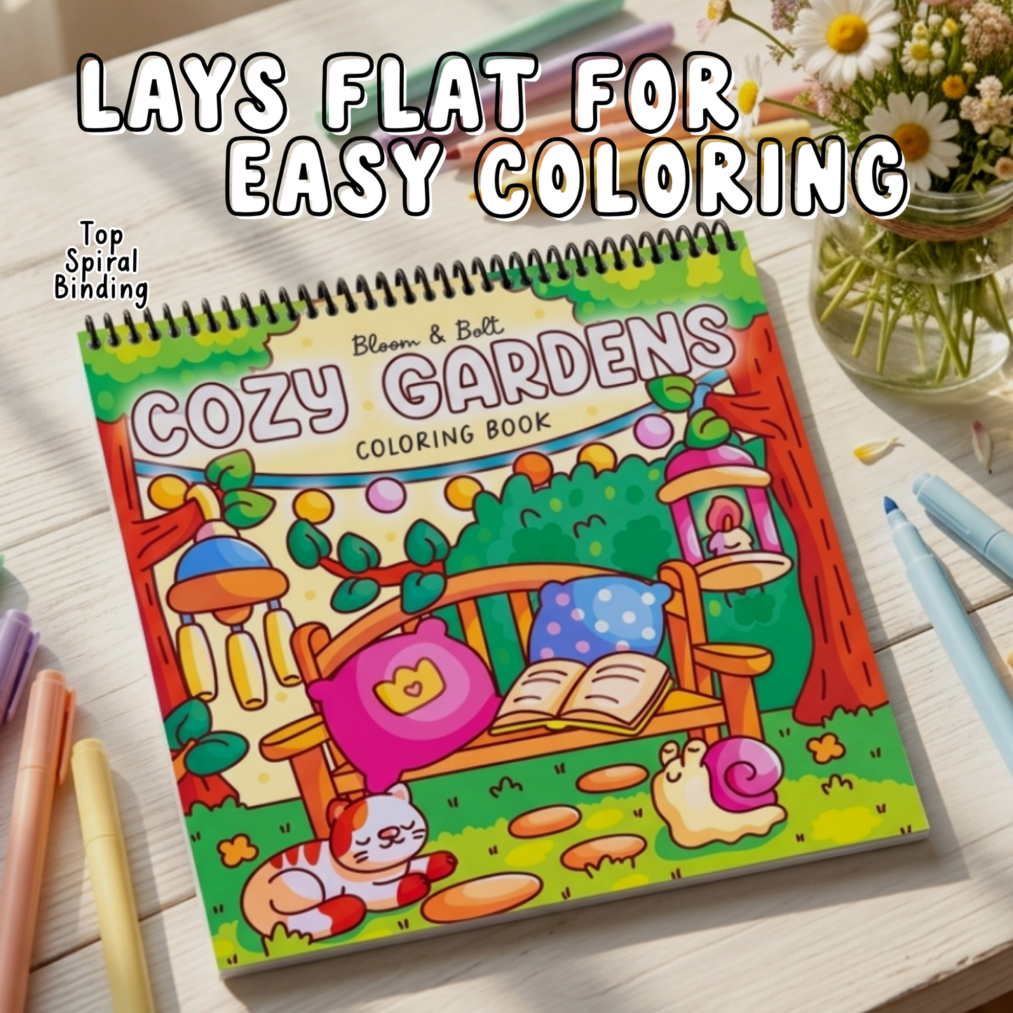 Cozy Gardens Coloring Book