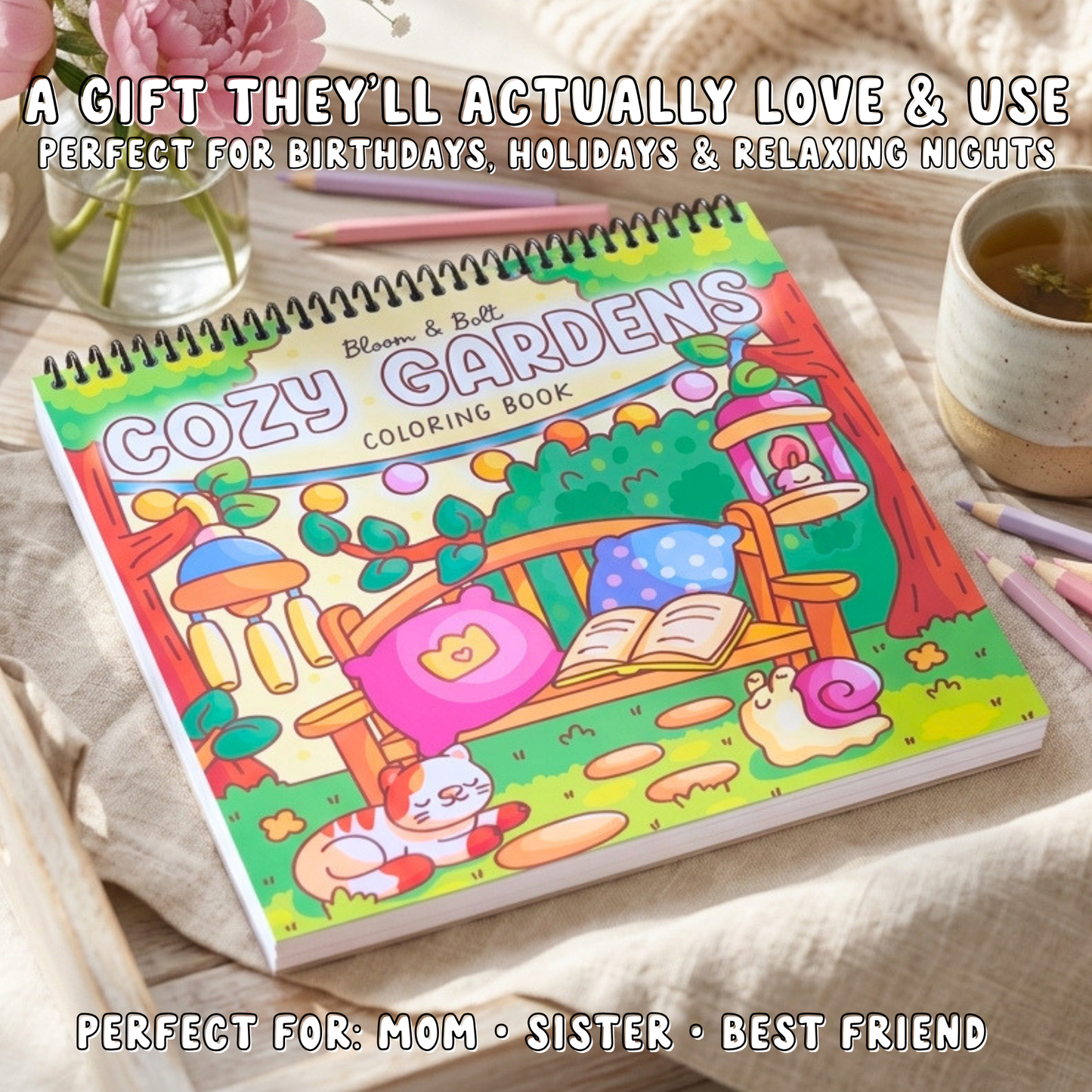 Cozy Gardens Coloring Book
