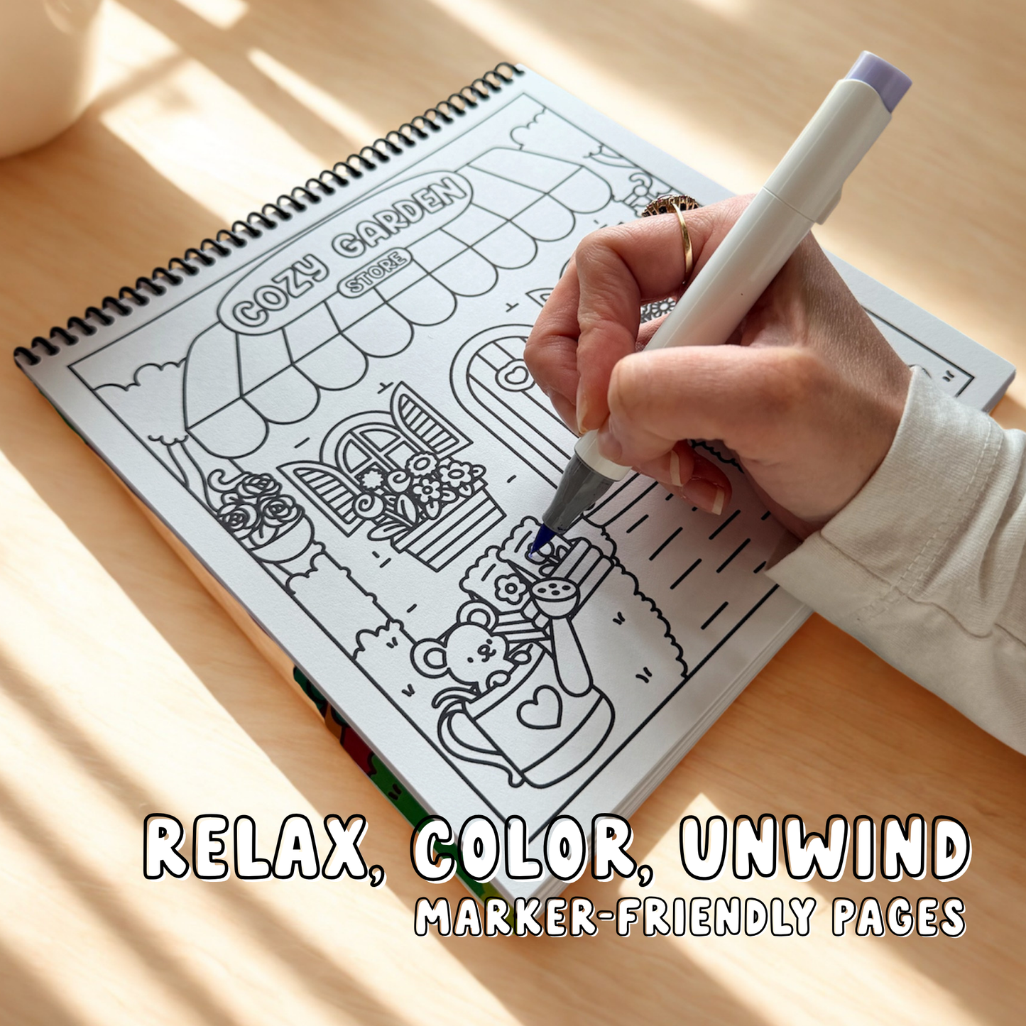 Cozy Gardens Coloring Book