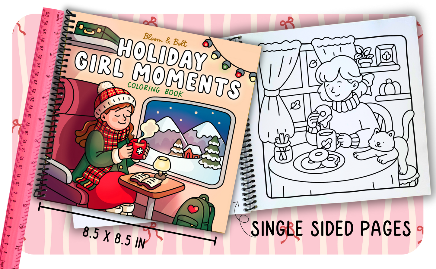 Holiday Girl Moments Coloring Book - Spiral Bound