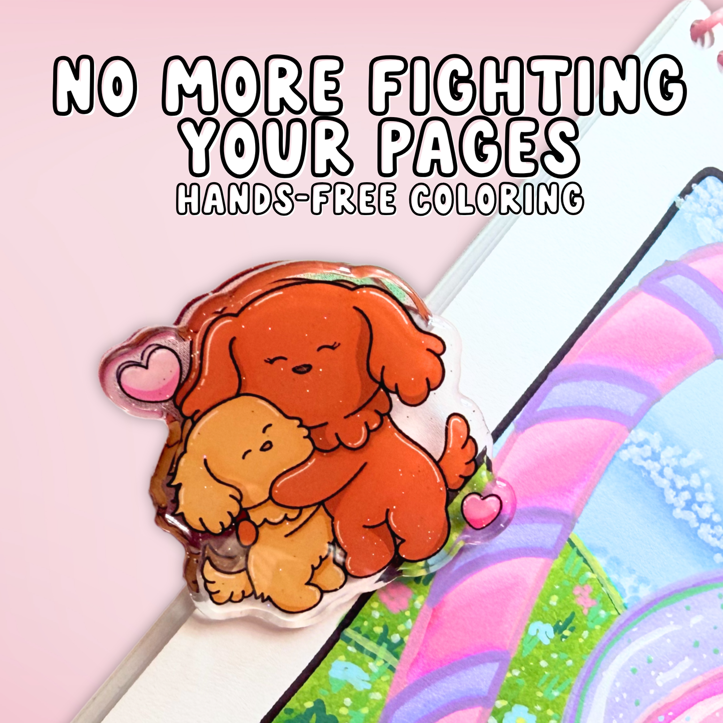 Acrylic Coloring Book Clips – Hands-Free Page Holders for Coloring, Journals & Planners