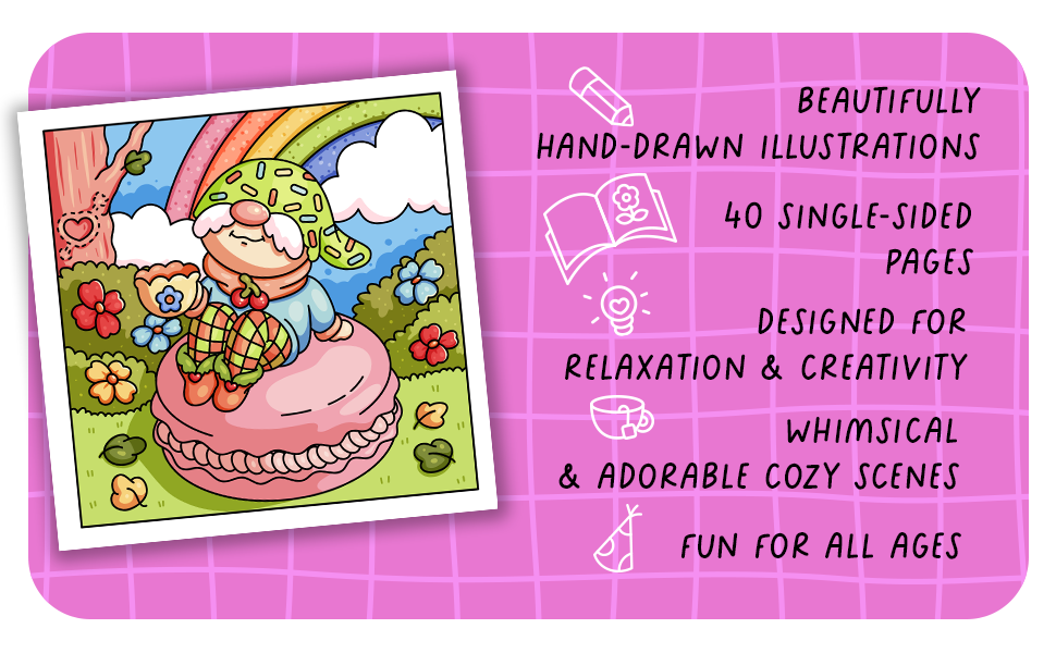 Cozy Gnomes Coloring Book - Spiral Bound