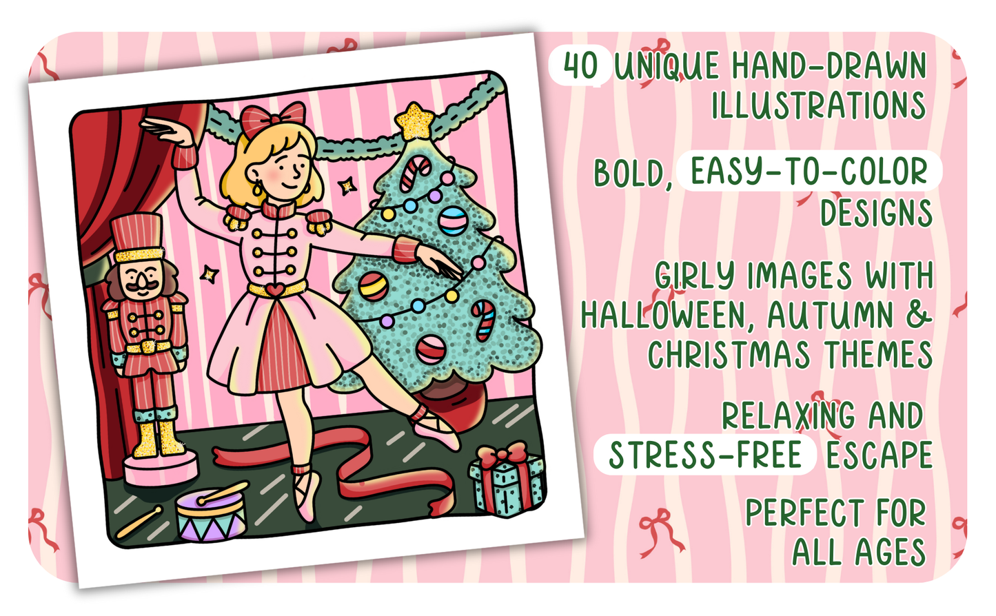 Holiday Girl Moments Coloring Book - Spiral Bound