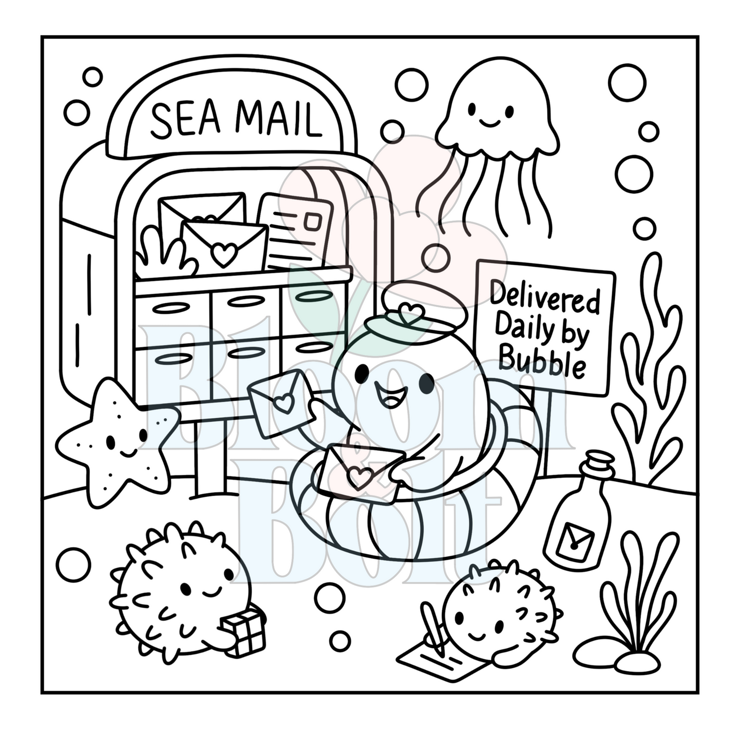 Cozy Oceans – Set 2 of 6 | Digital Coloring Pages