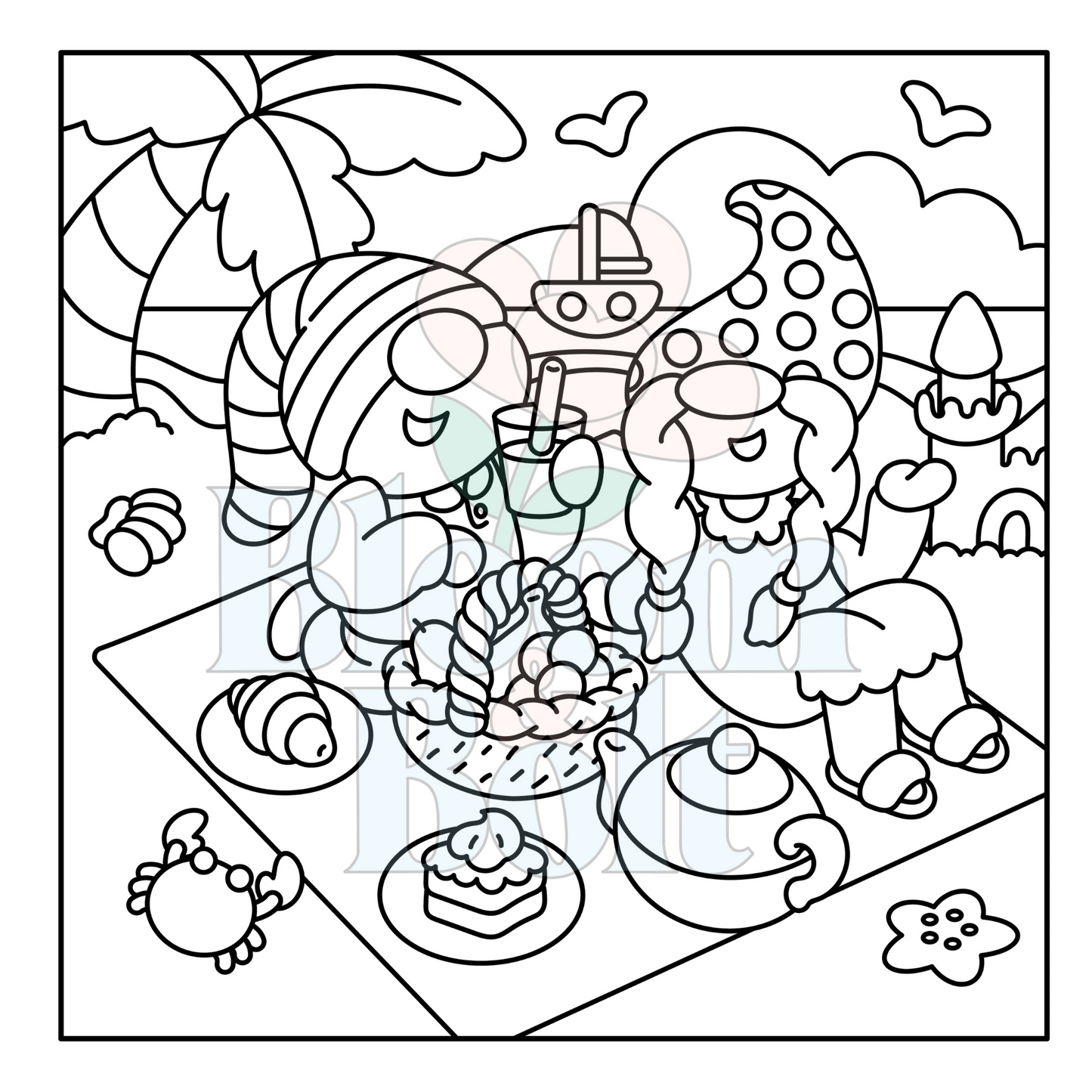 Cozy Gnomes – Set 3 of 6 | Digital Coloring Pages