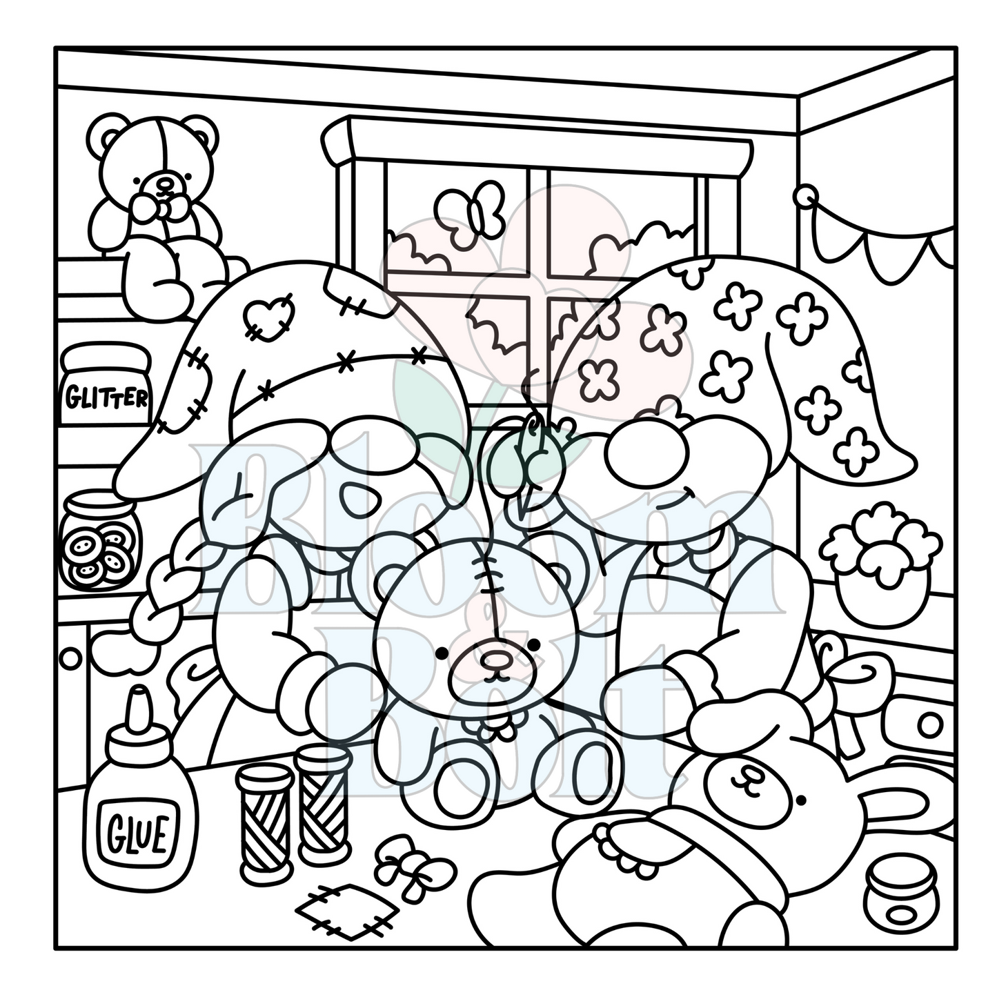 Cozy Gnomes – Set 6 of 6 | Digital Coloring Pages