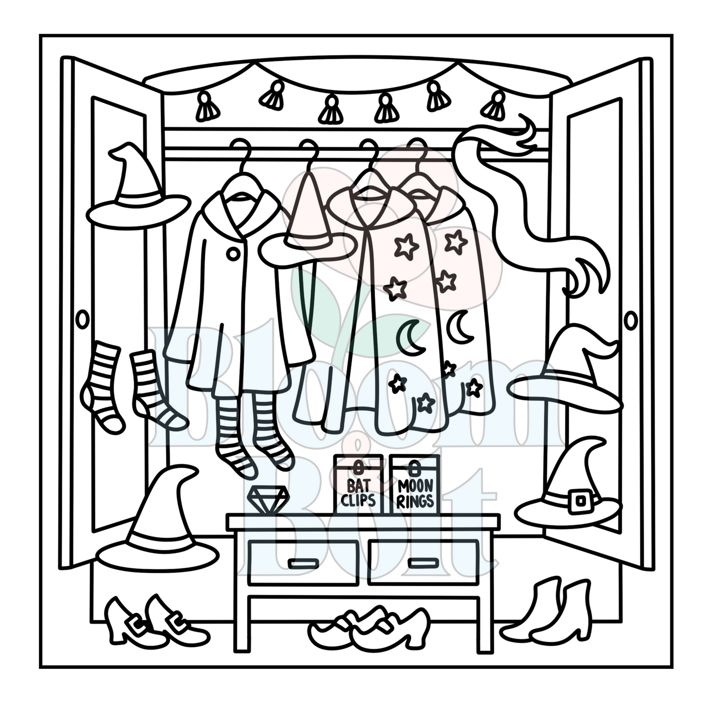 Cozy Halloween – Set 1 of 5 | Digital Coloring Pages