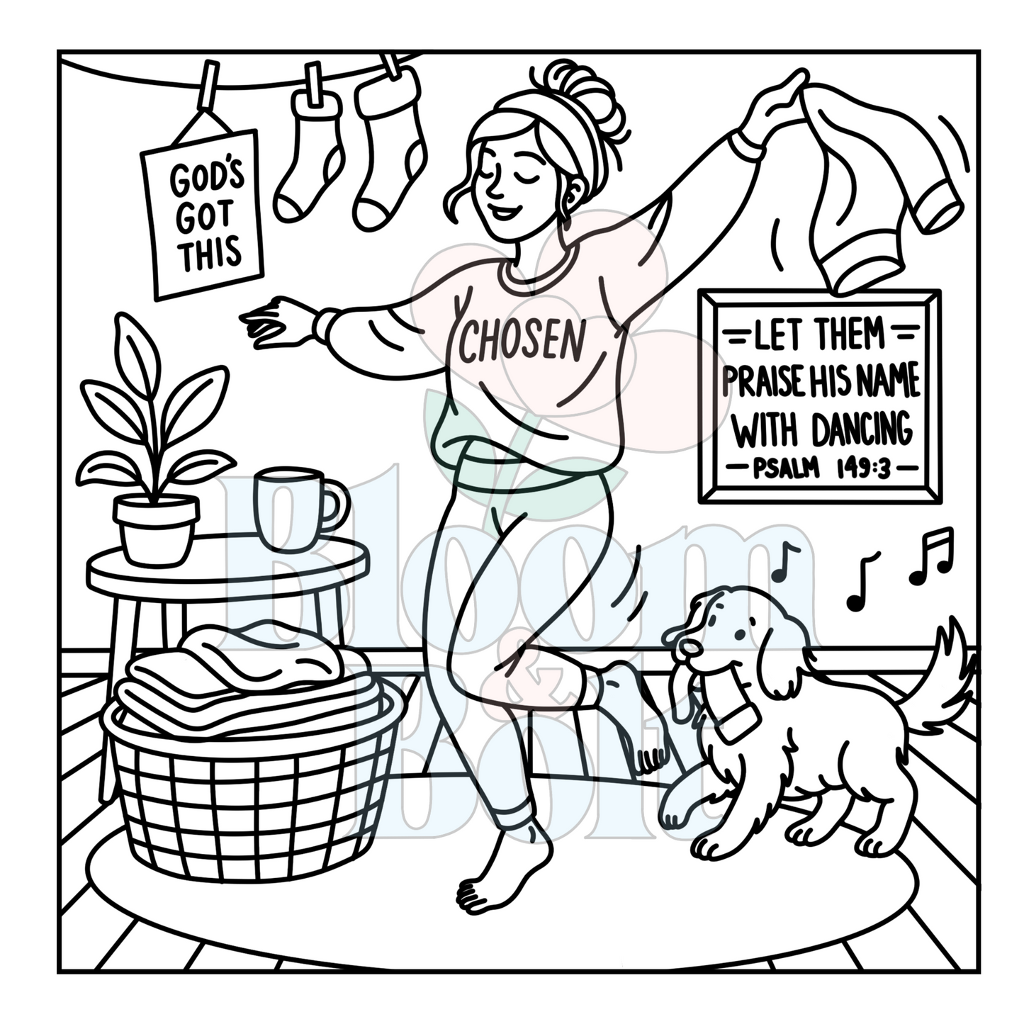 Christian Girl Moments – Set 1 of 6 | Digital Coloring Pages