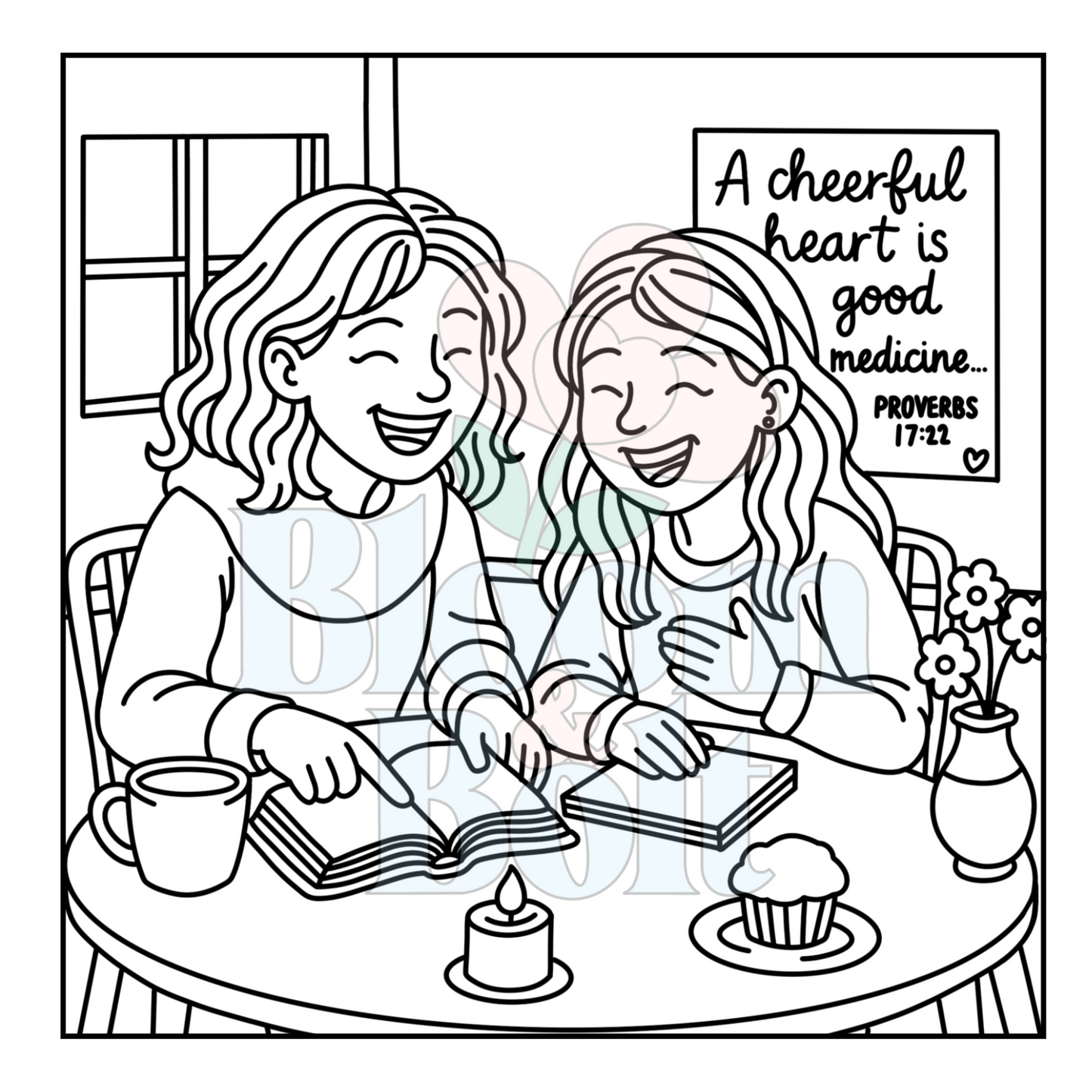 Christian Girl Moments – Set 1 of 6 | Digital Coloring Pages