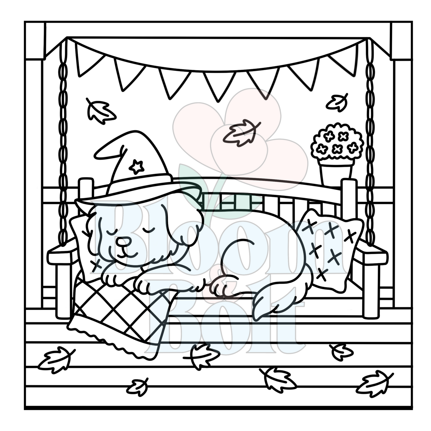 Cozy Halloween – Set 1 of 5 | Digital Coloring Pages