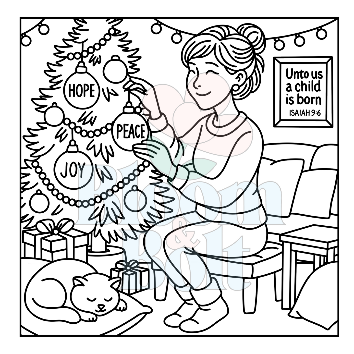 Christian Girl Moments – Set 1 of 6 | Digital Coloring Pages