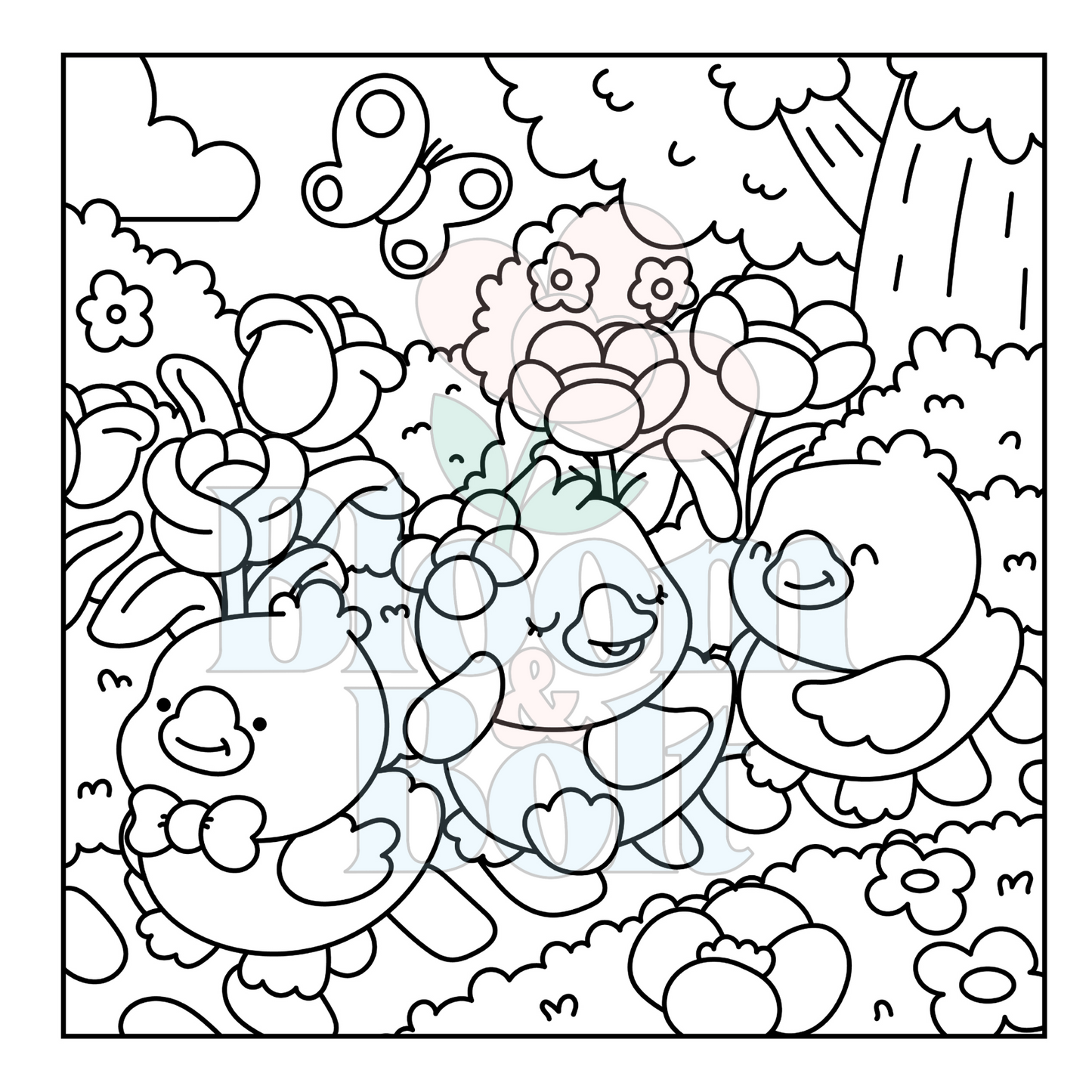 Cozy Gardens – Set 1 of 6 | Digital Coloring Pages