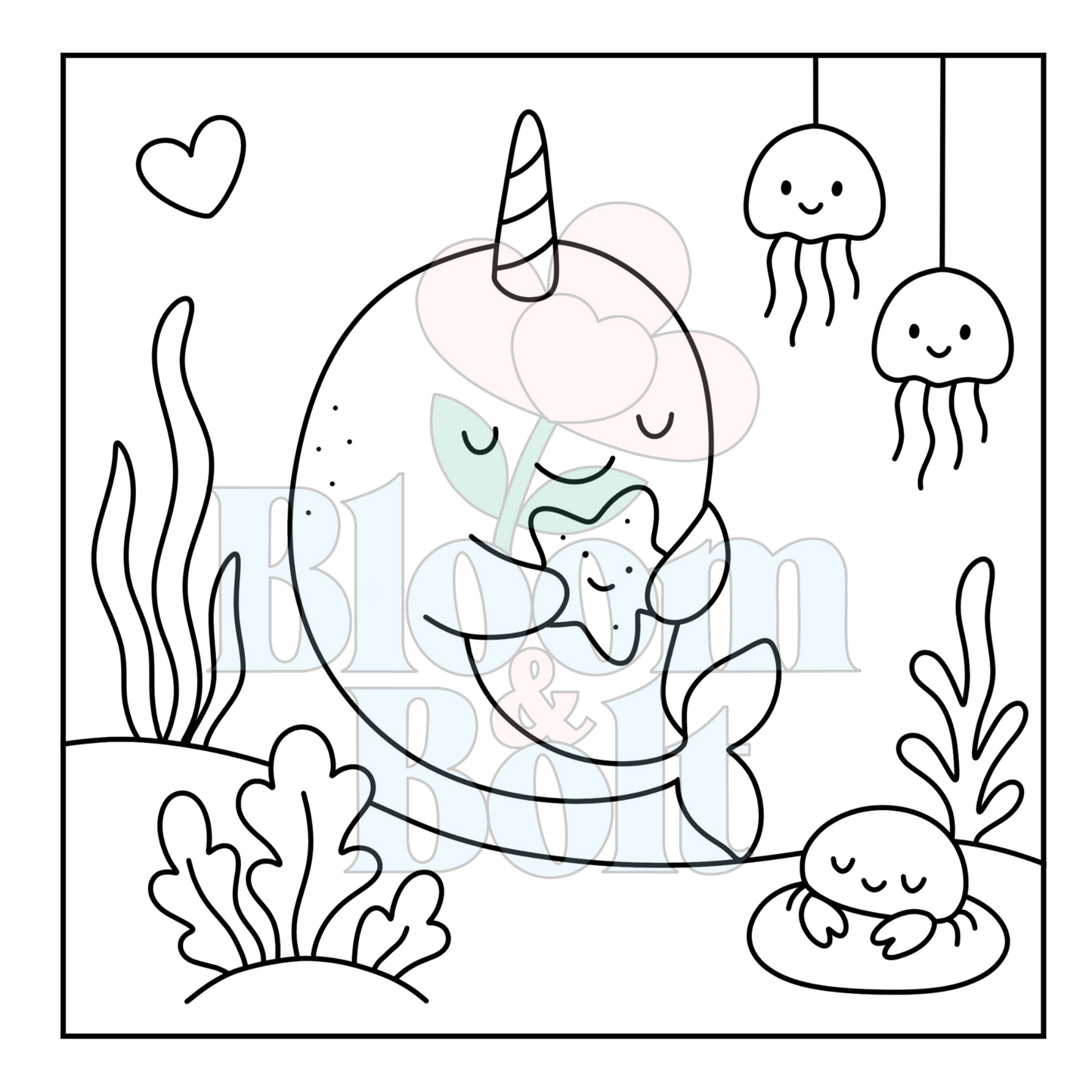 Cozy Oceans – Set 1 of 6 | Digital Coloring Pages
